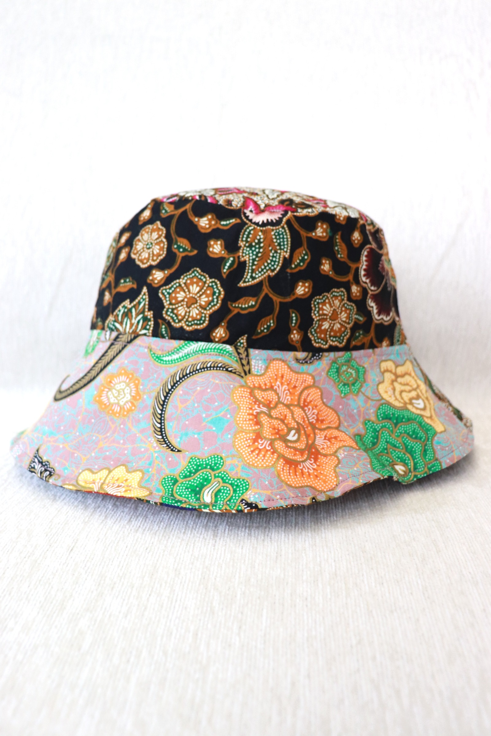Patchwork Batik Bucket Hat Wide Brim - PinePop
