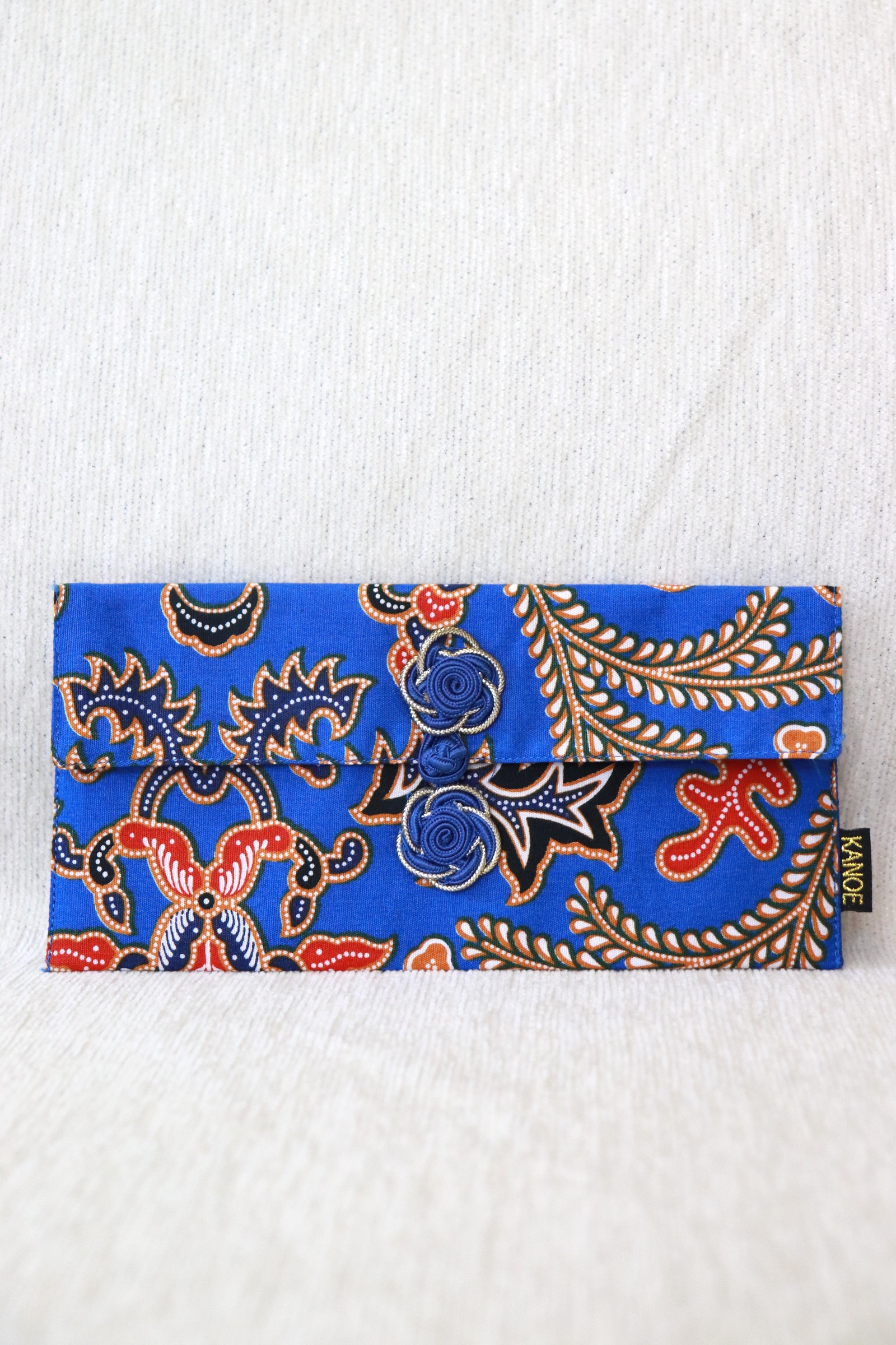  Batik Envelope w/ Chinese Clasp - NavyRose Tian