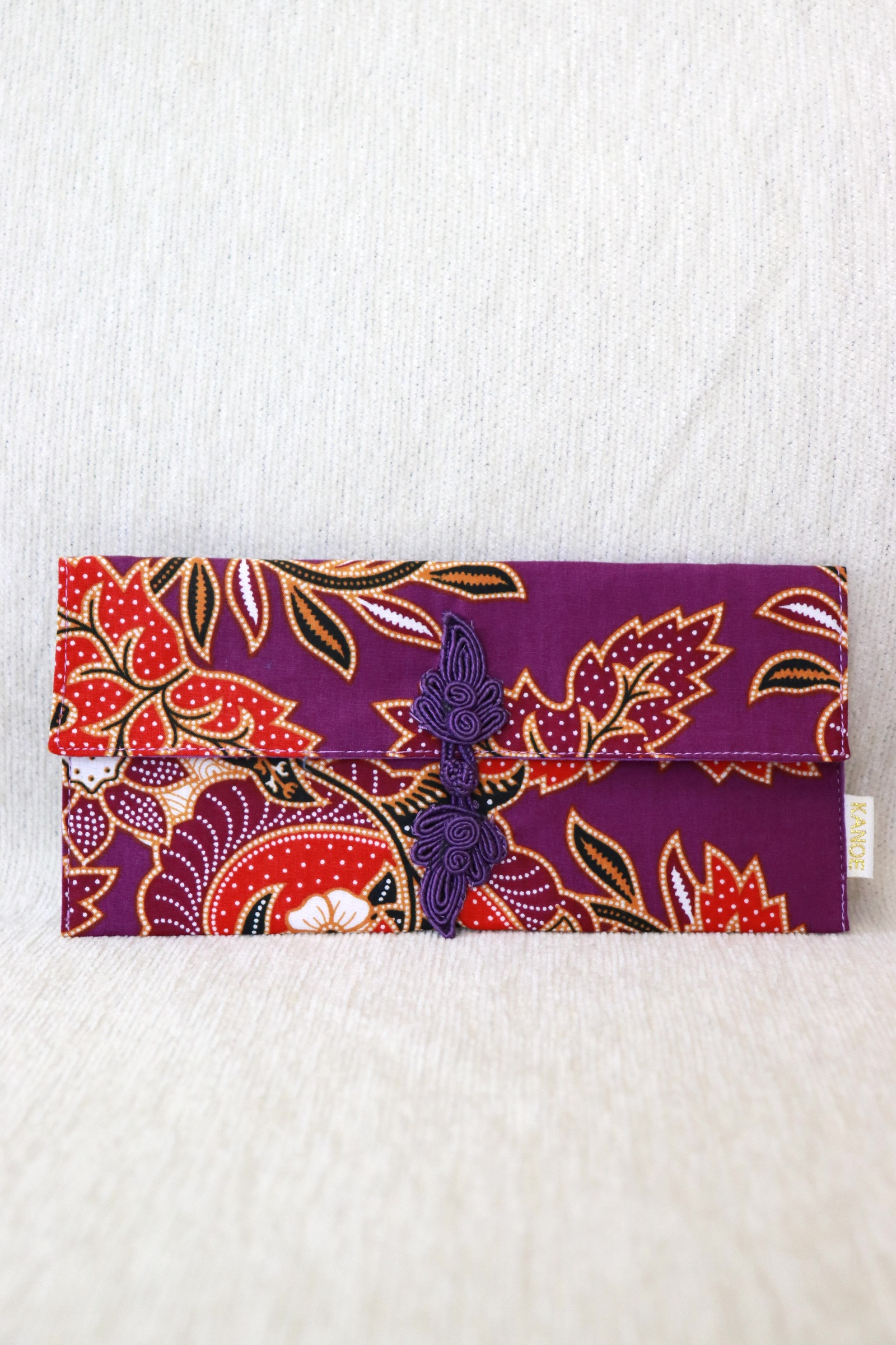  Batik Envelope w/ Chinese Clasp - Plum Lian