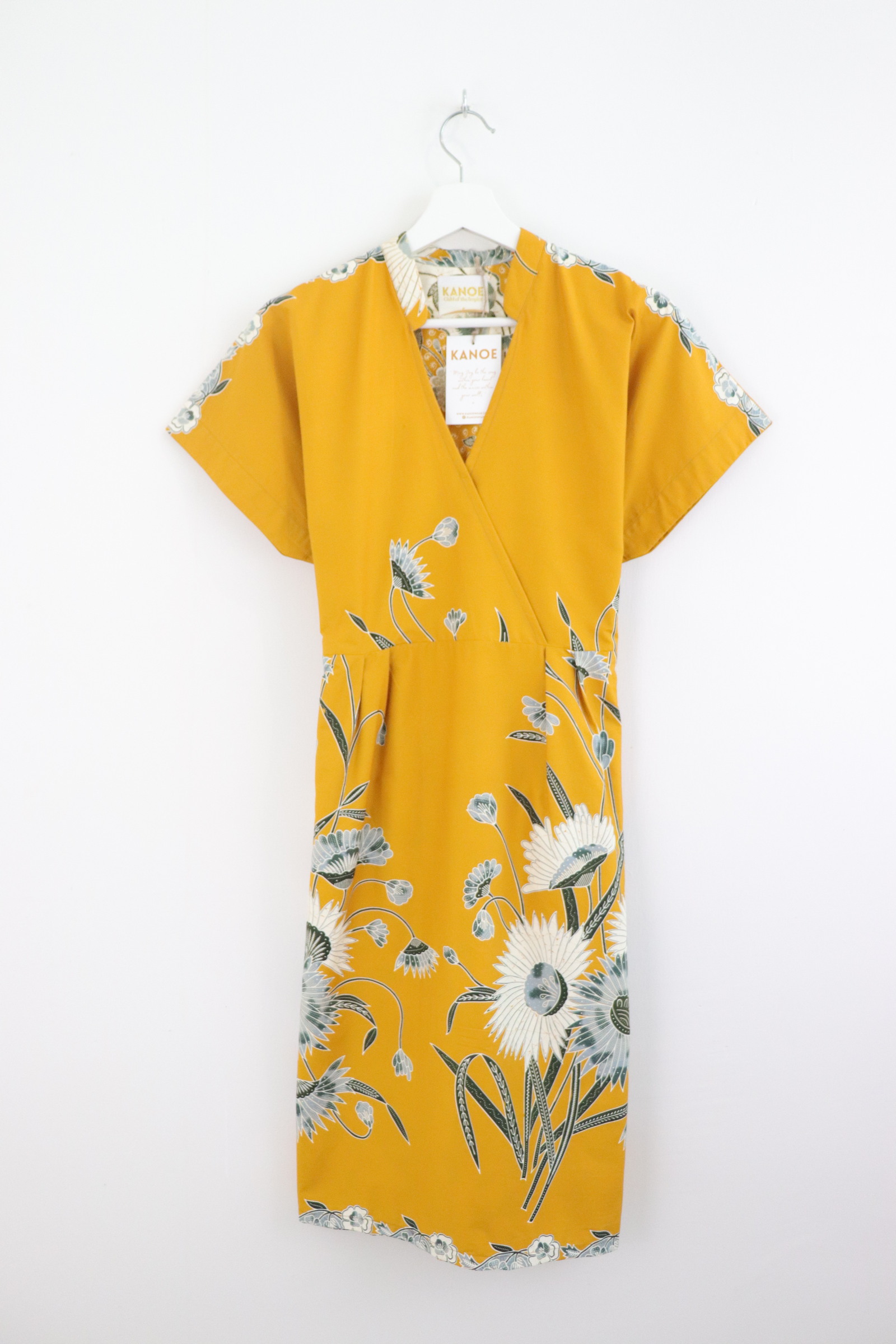 Kimono Wrap Dress w/ Mandarin Collar - Blooming Aura 