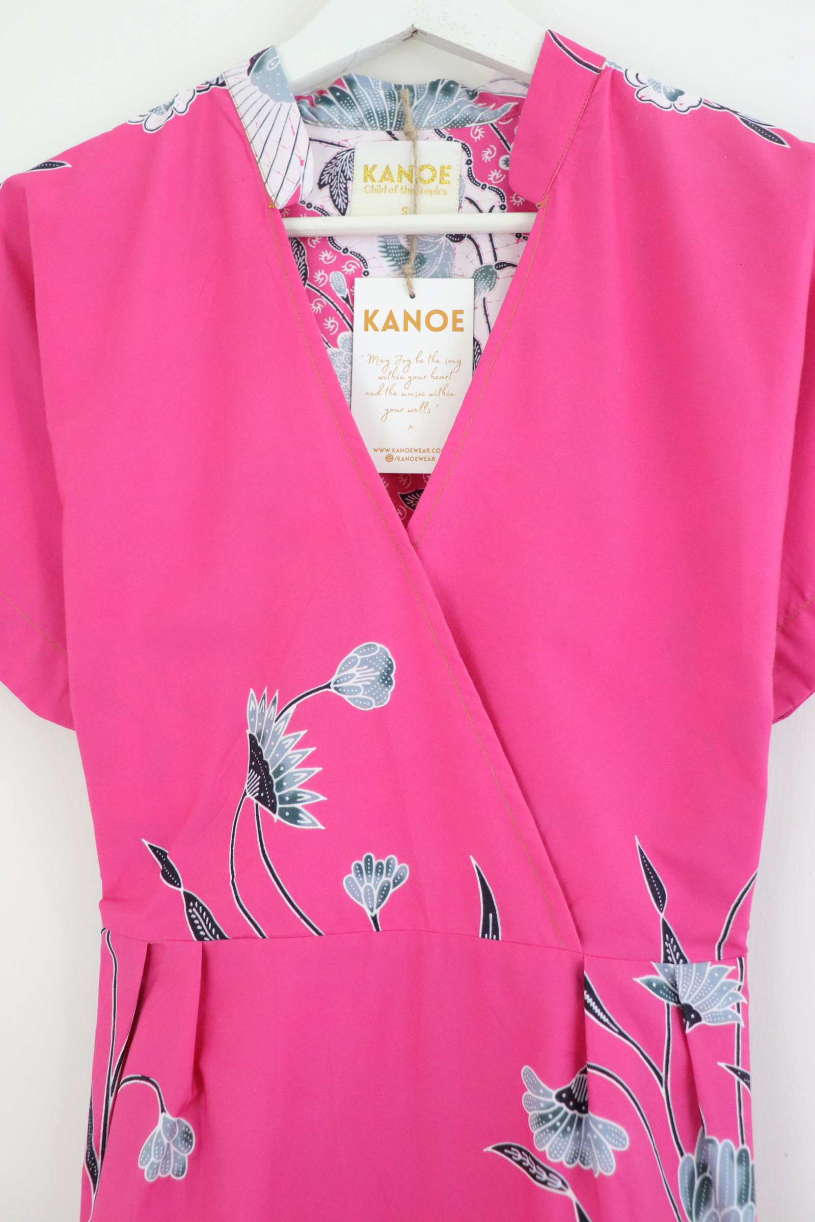 Kimono Wrap Dress w/ Mandarin Collar [ S ] - Barbie Bloom