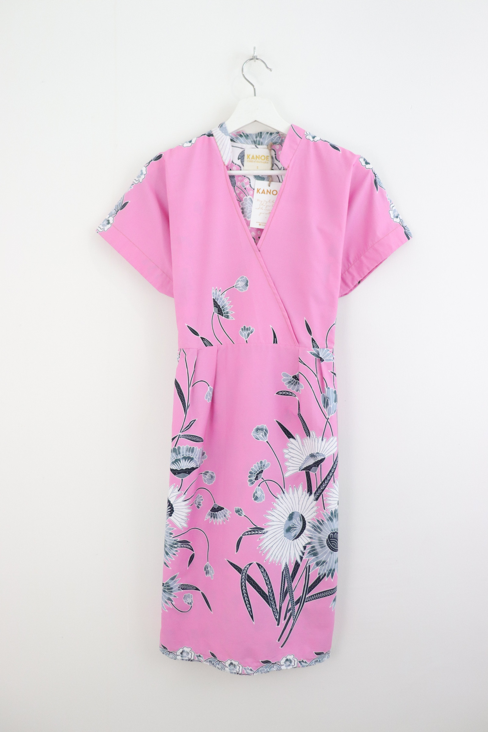 Kimono Wrap Dress w/ Mandarin Collar - Celestial Blossom 