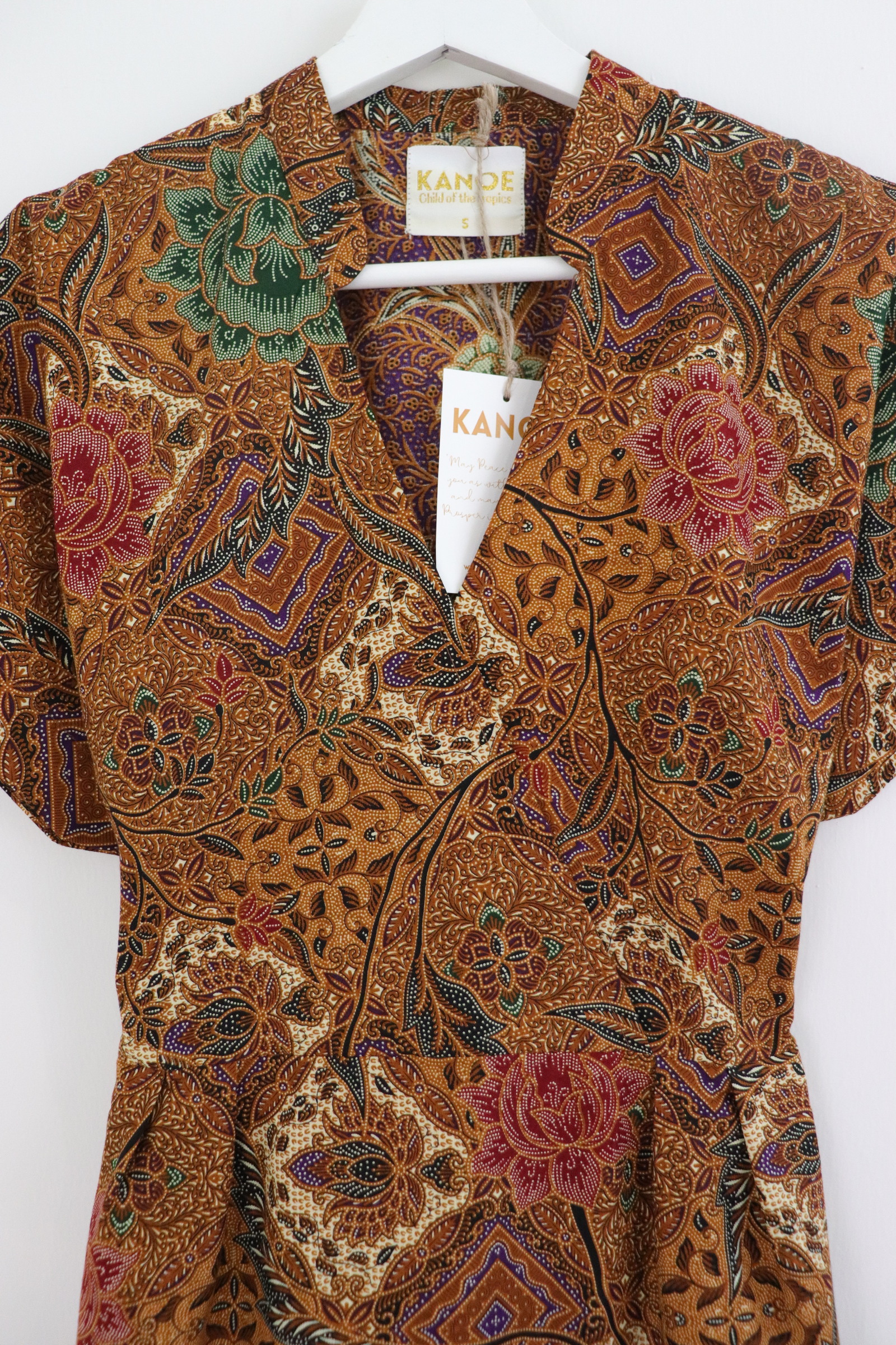 Kimono Wrap Dress w/ Mandarin Collar - Grandma's Story