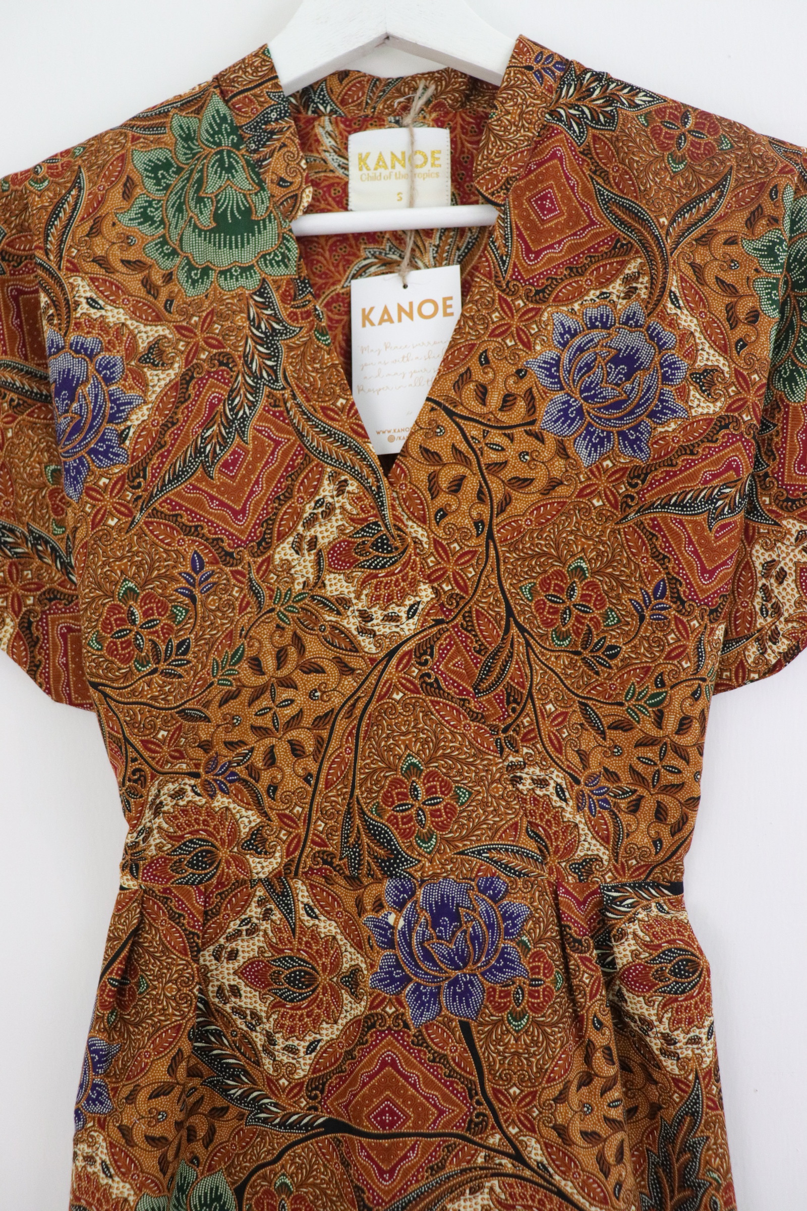 Kimono Wrap Dress w/ Mandarin Collar - Message in a Bottle