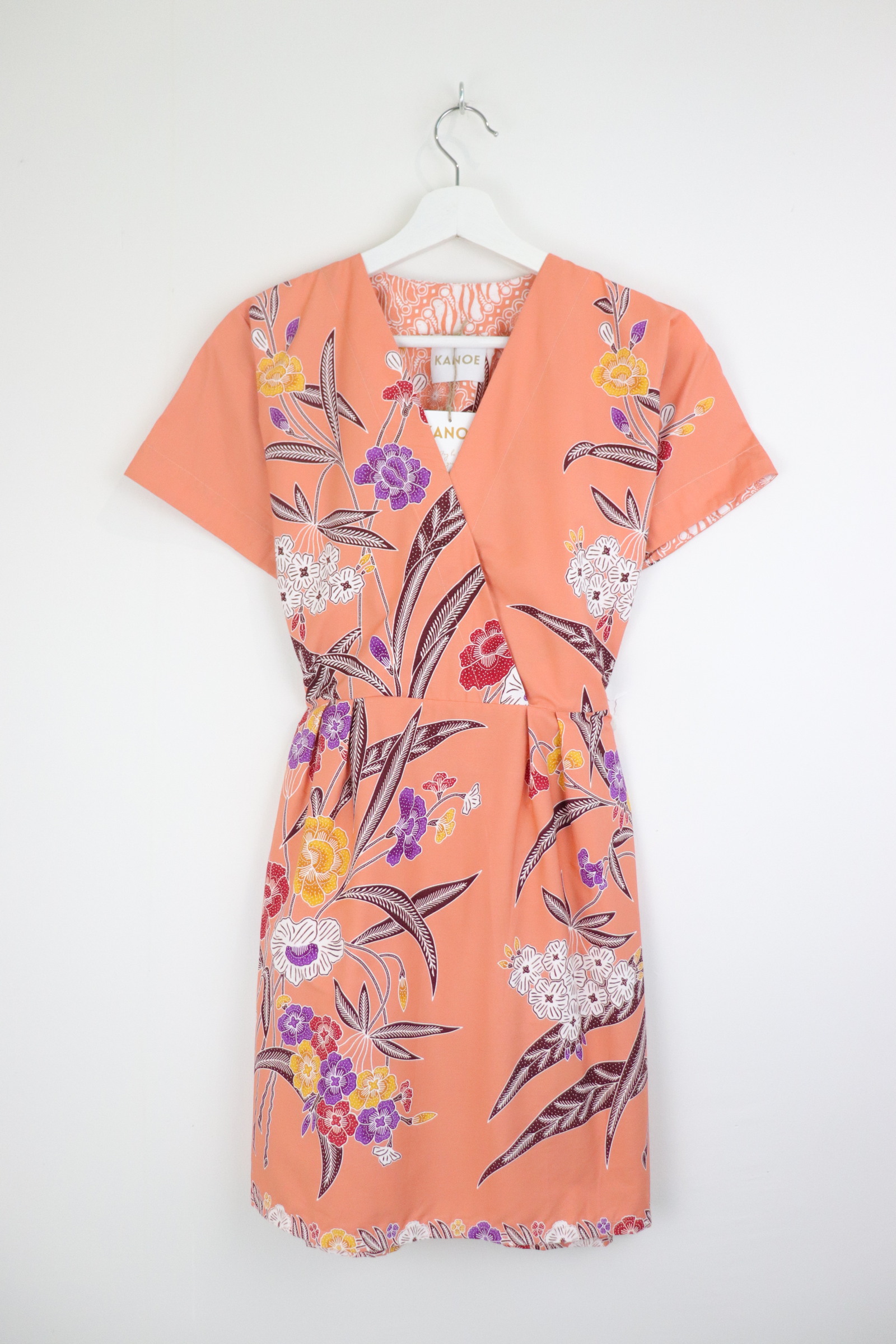 Kimono Wrap Dress [ Short ] - Coral Serenity