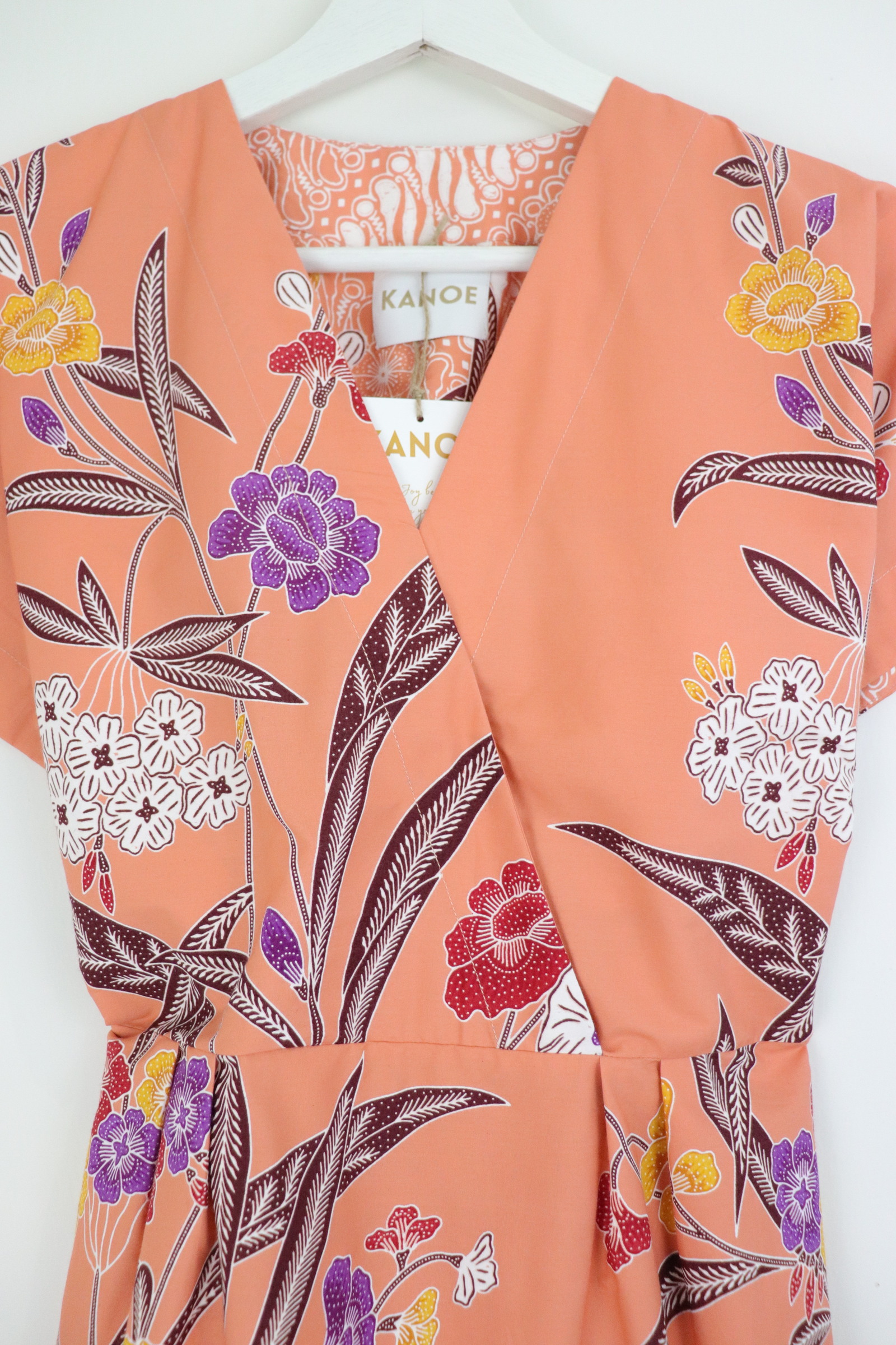 Kimono Wrap Dress [ Short ] - Coral Serenity