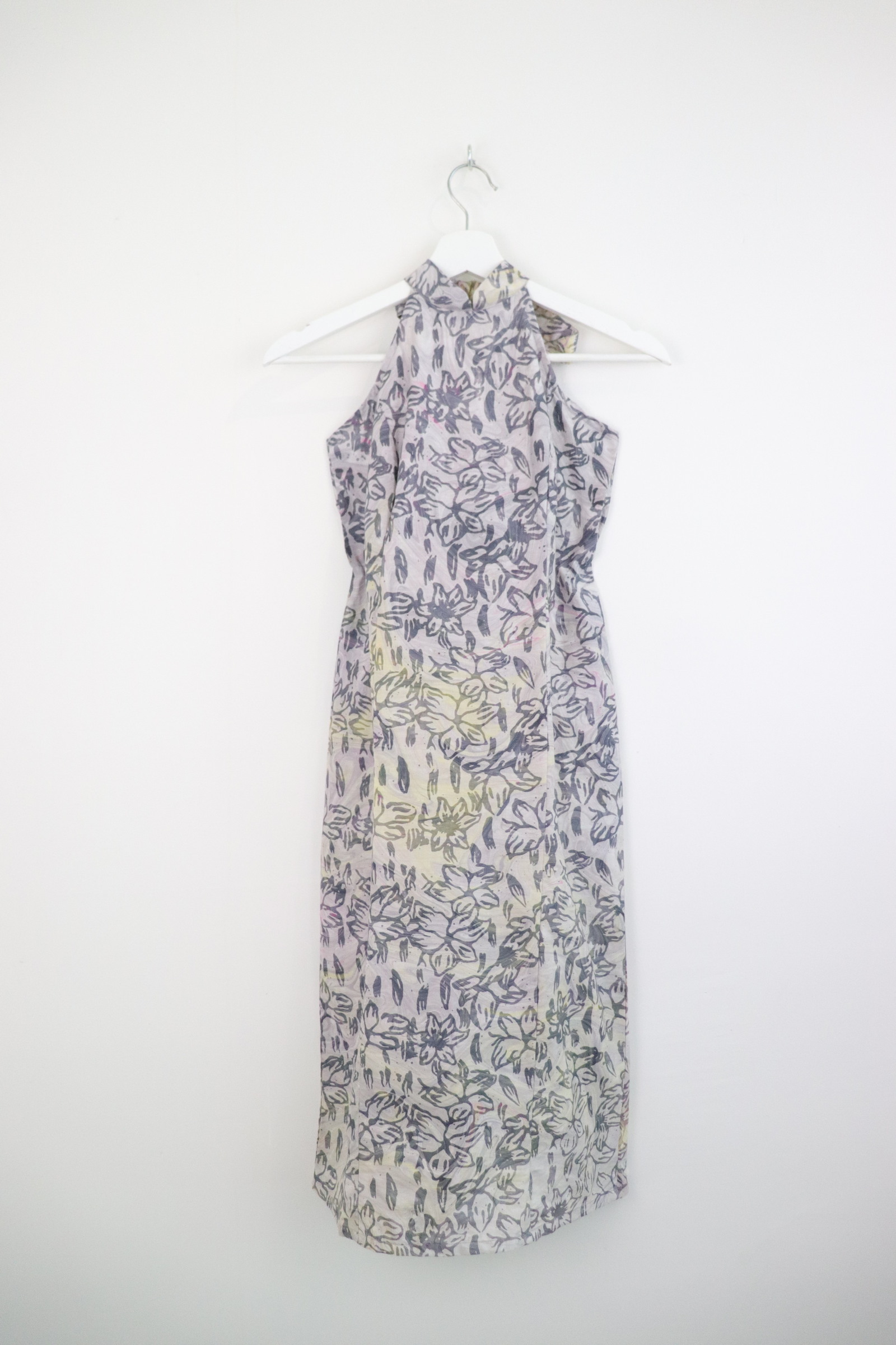 Halter Batik Dress - Ivory Blossom [ HandMade ] [ S ]