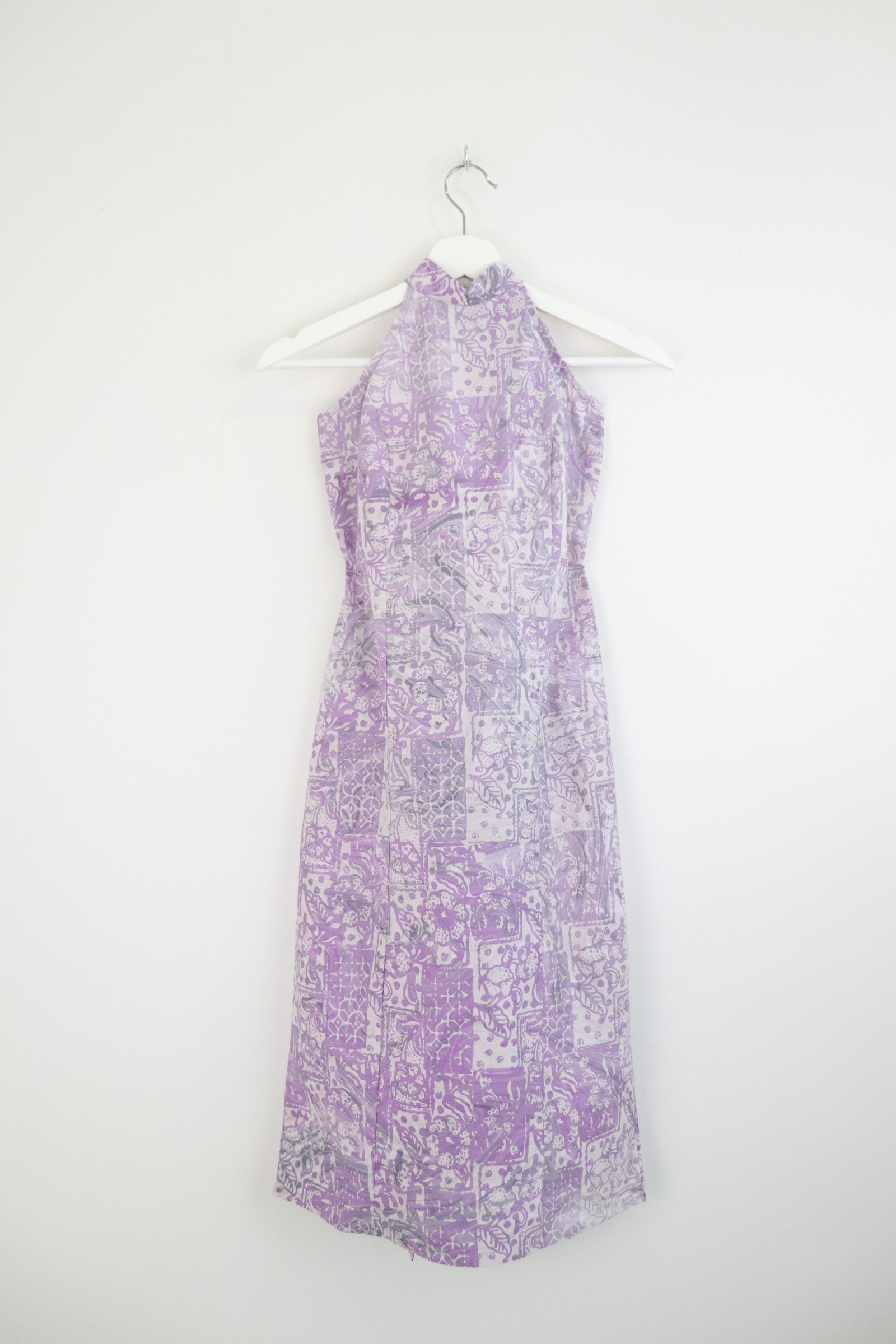 Halter Batik Dress -  Violet Rain [ HandMade ] [ S ]