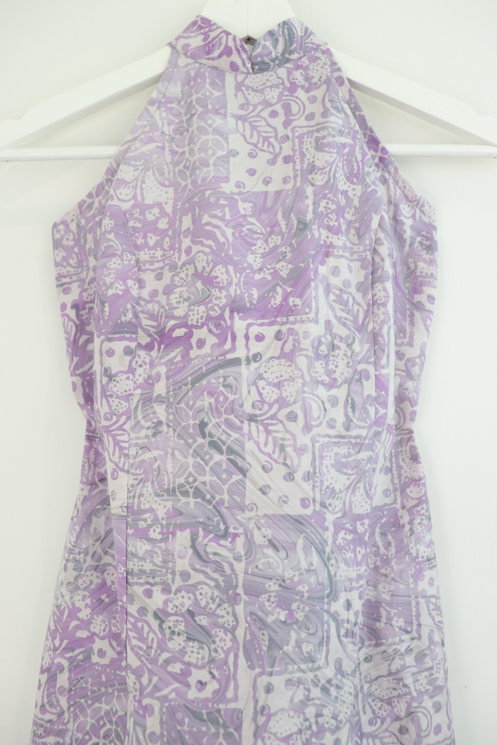 Halter Batik Dress -  Violet Rain [ HandMade ] [ S ]