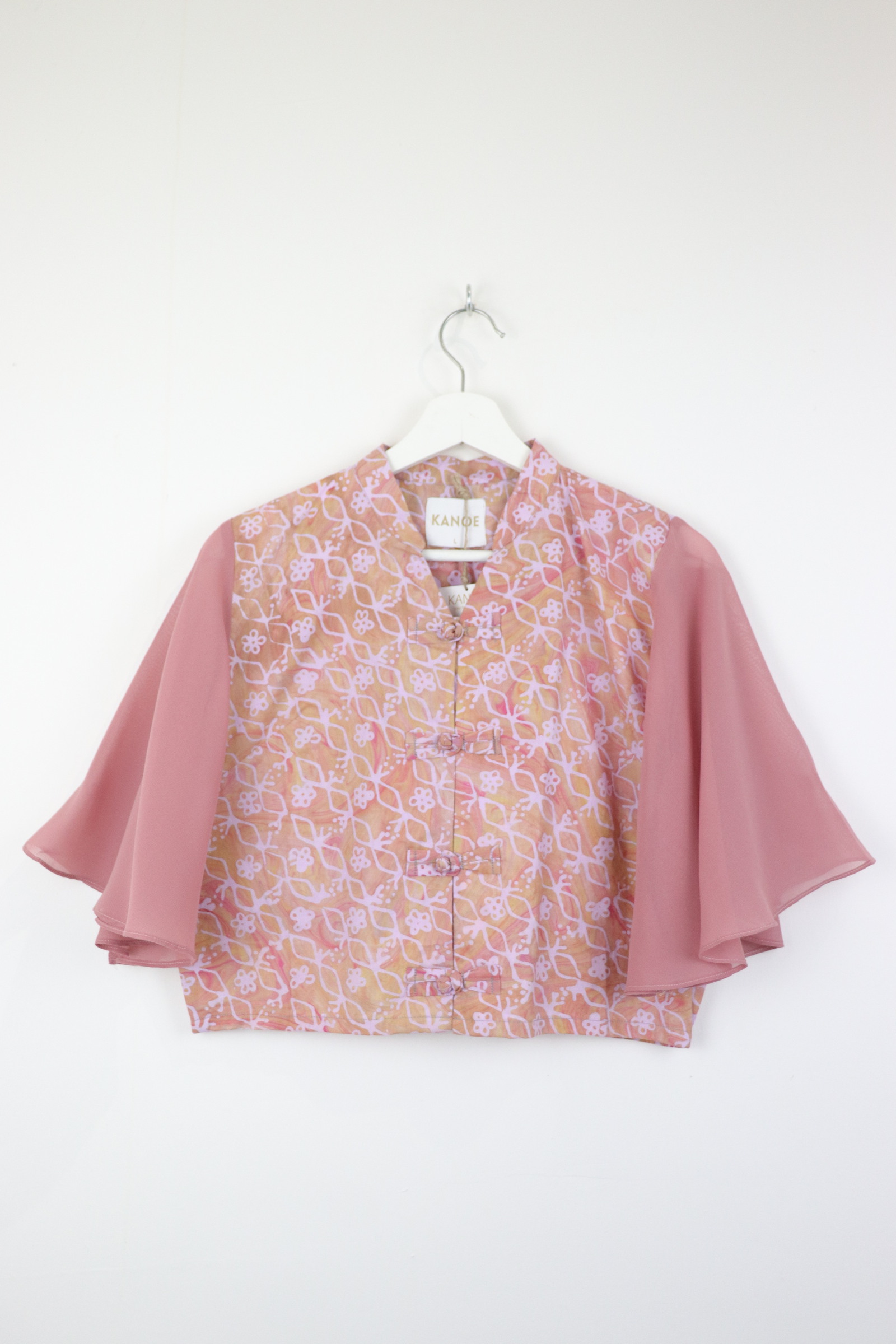 Sheer Sleeve Batik Top - Opal Persona [ Handmade ] [ L ]