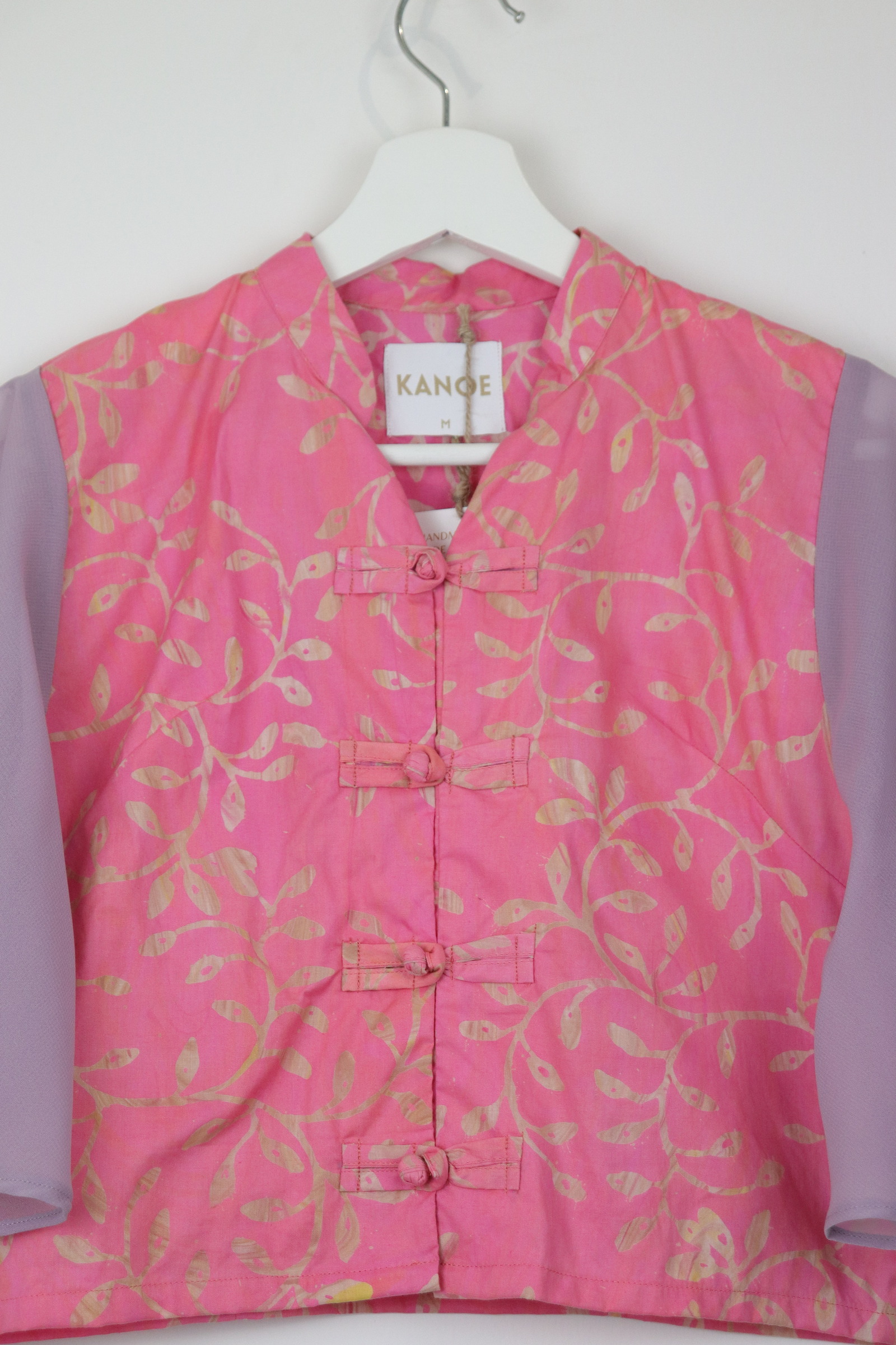 Sheer Sleeve Batik Top - Fusia Forest [ Handmade ] [ M ]