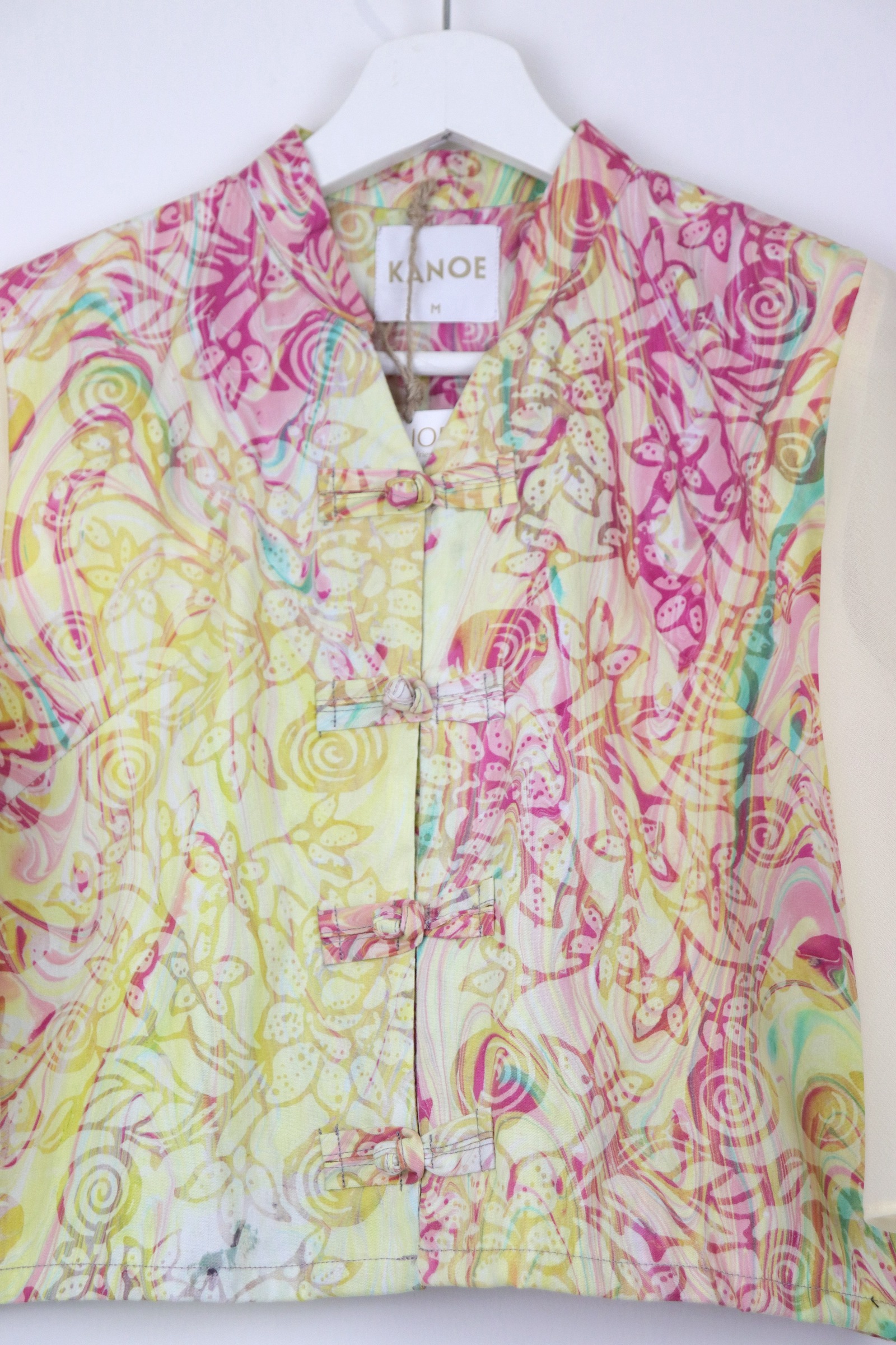 Sheer Sleeve Batik Top - Daffodil Dance [ Handmade ] [ M ]