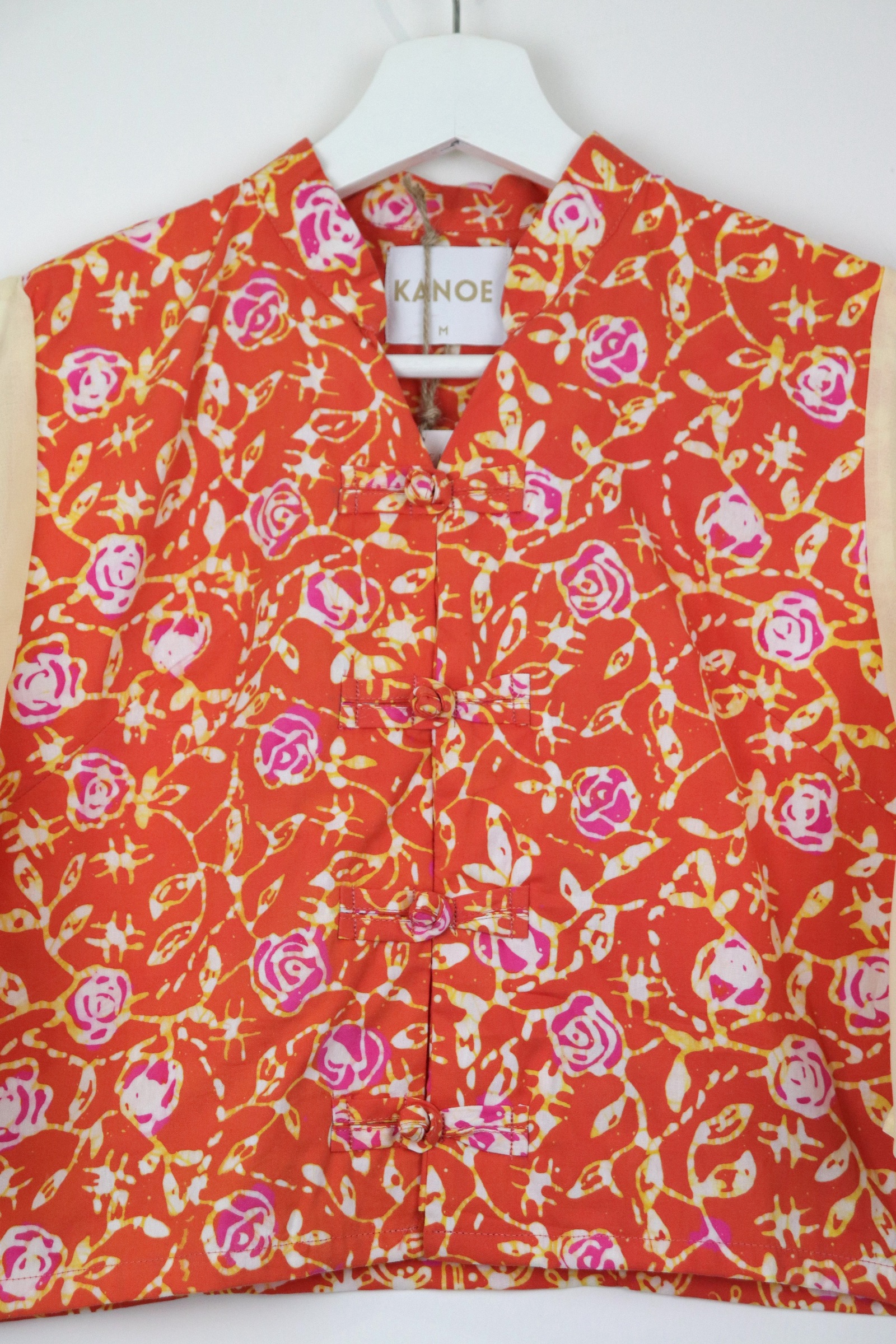 Sheer Sleeve Batik Top - Citrus Smart [ Handmade ] [ M ]