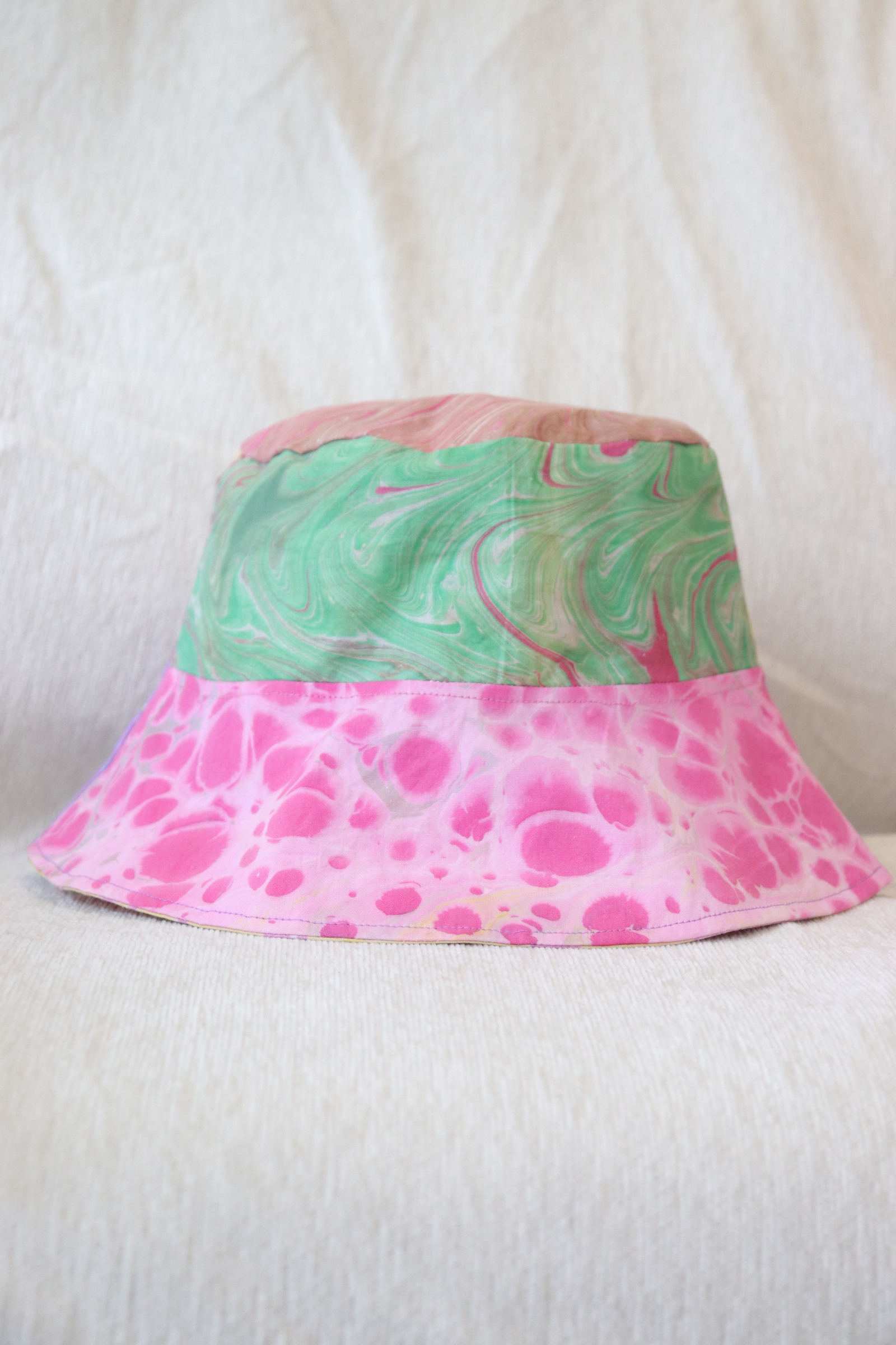 Patchwork Batik Bucket Hat Wide Brim - Desire Drizzle [ Handmade ]