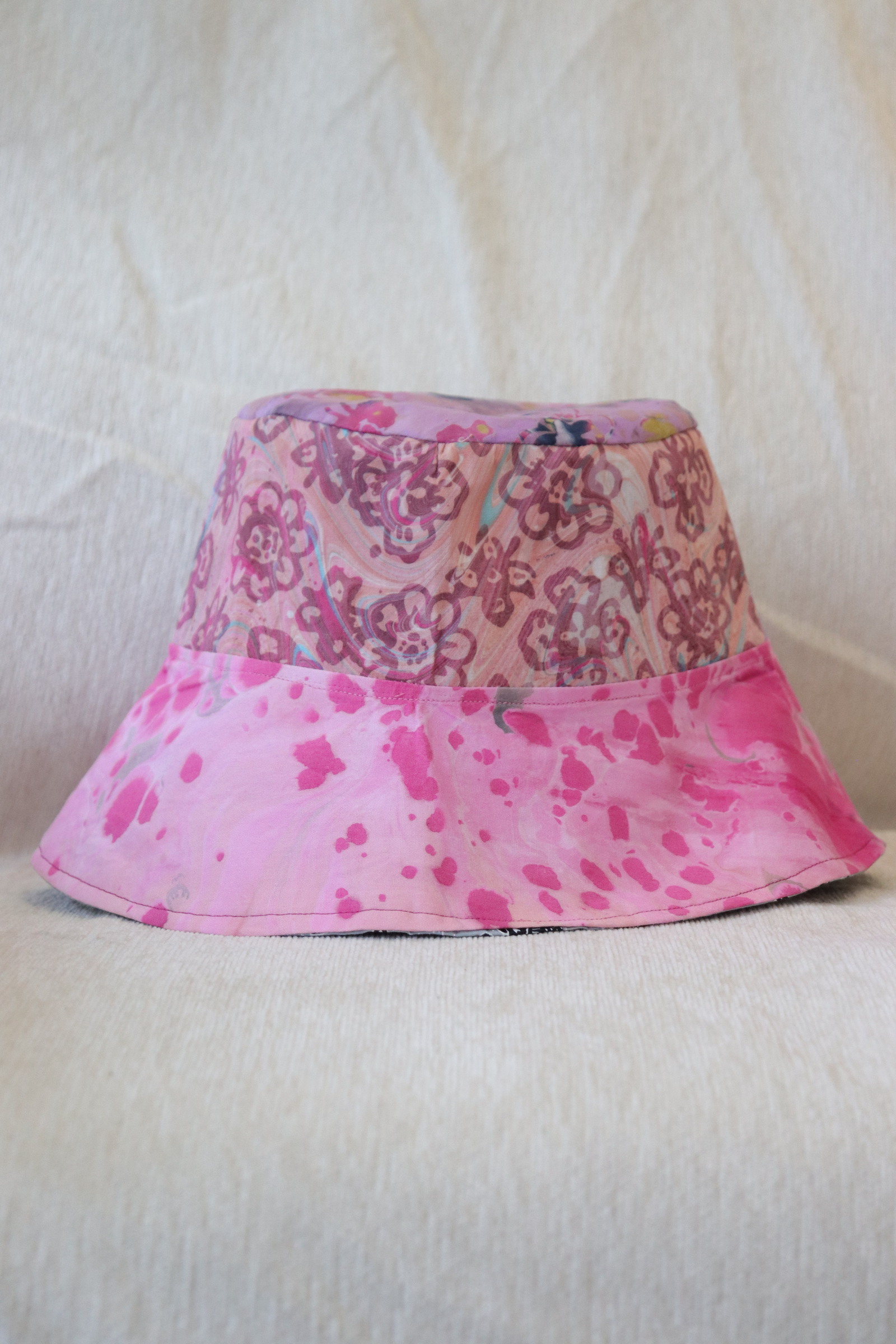 Patchwork Batik Bucket Hat Wide Brim - Nebula Love [ Handmade ]