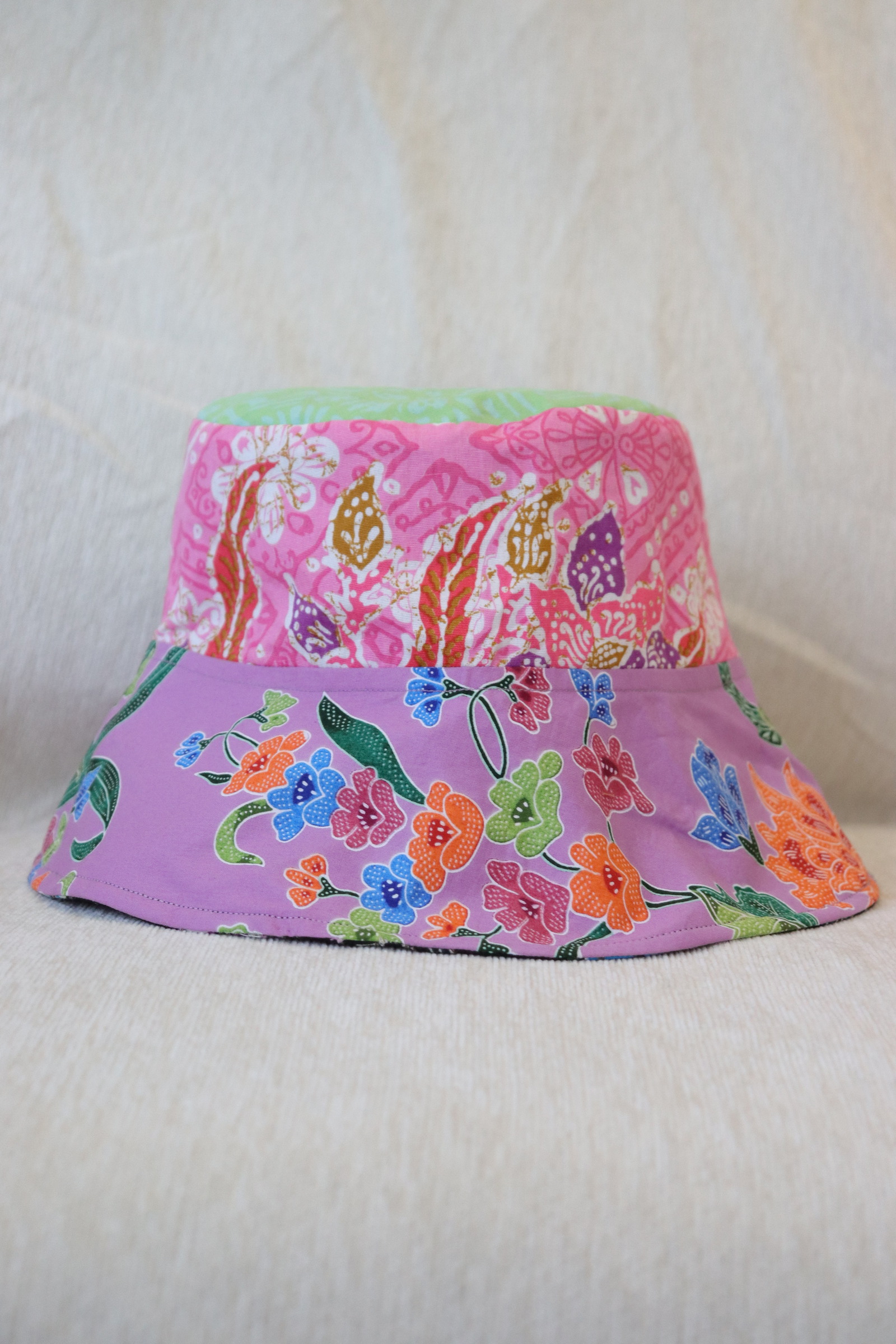Patchwork Batik Bucket Hat Wide Brim - Love Dew [ Handmade ]