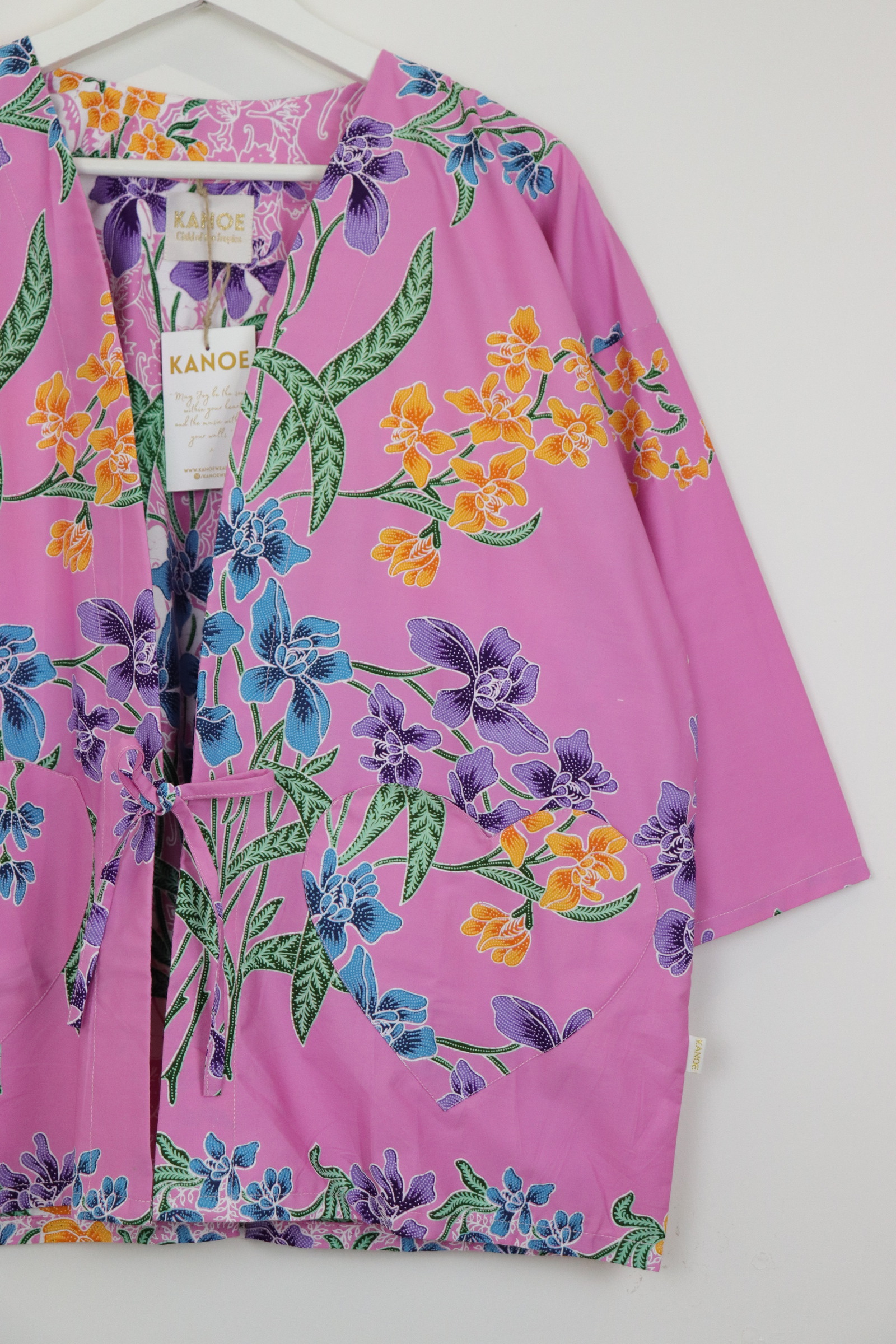 Kimono Basic Heart Pockets - Bubblegum Bliss