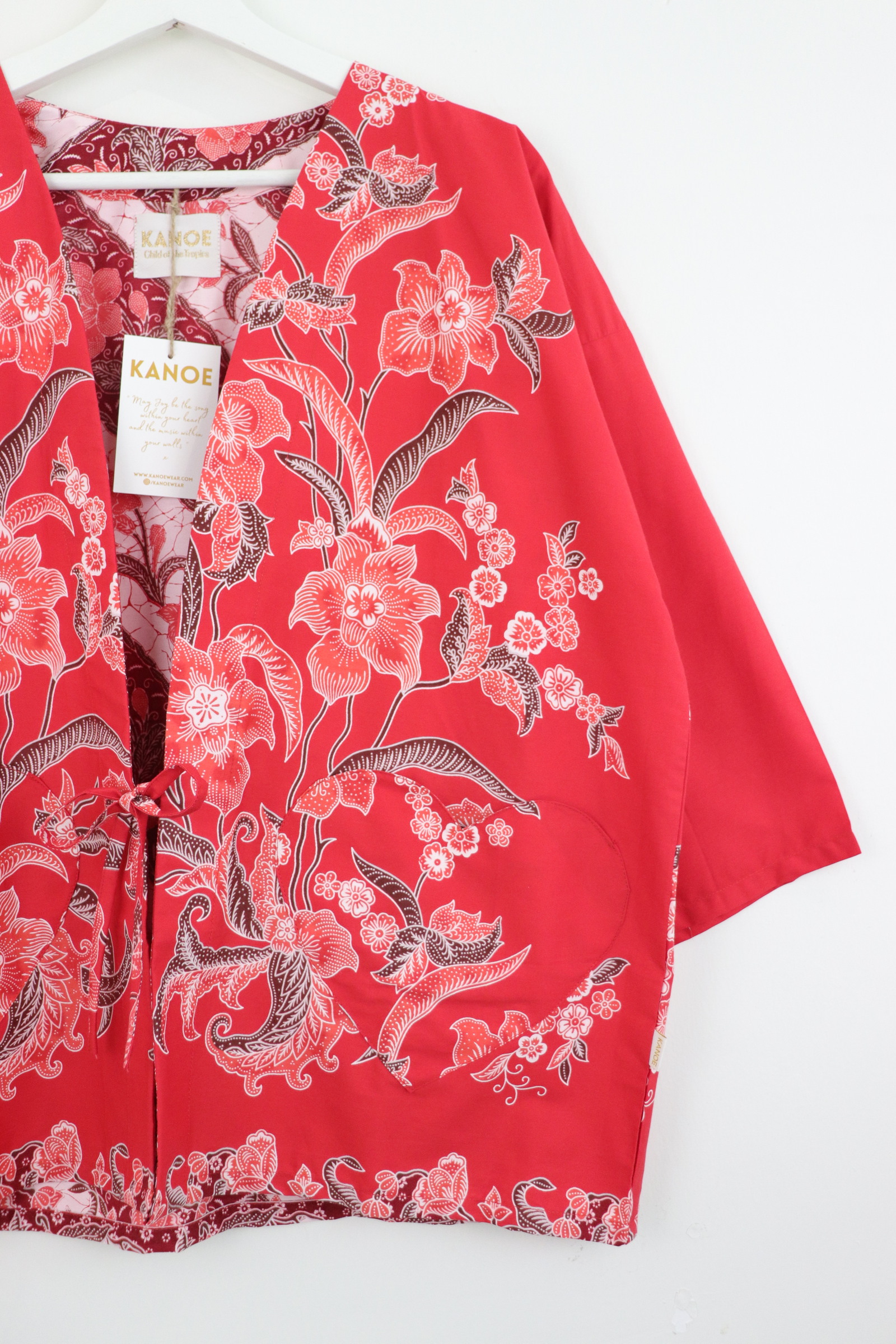 Kimono Basic Heart Pockets - Blazing Heart