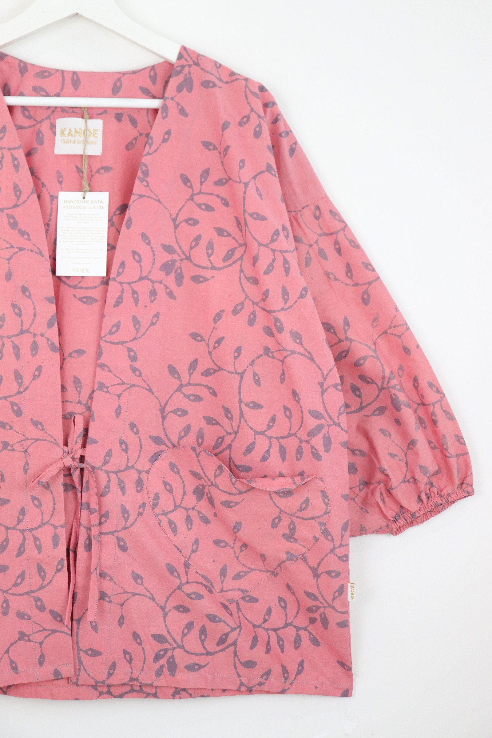 Kimono Signature Heart Pockets - Peachy Love [ Handmade ]