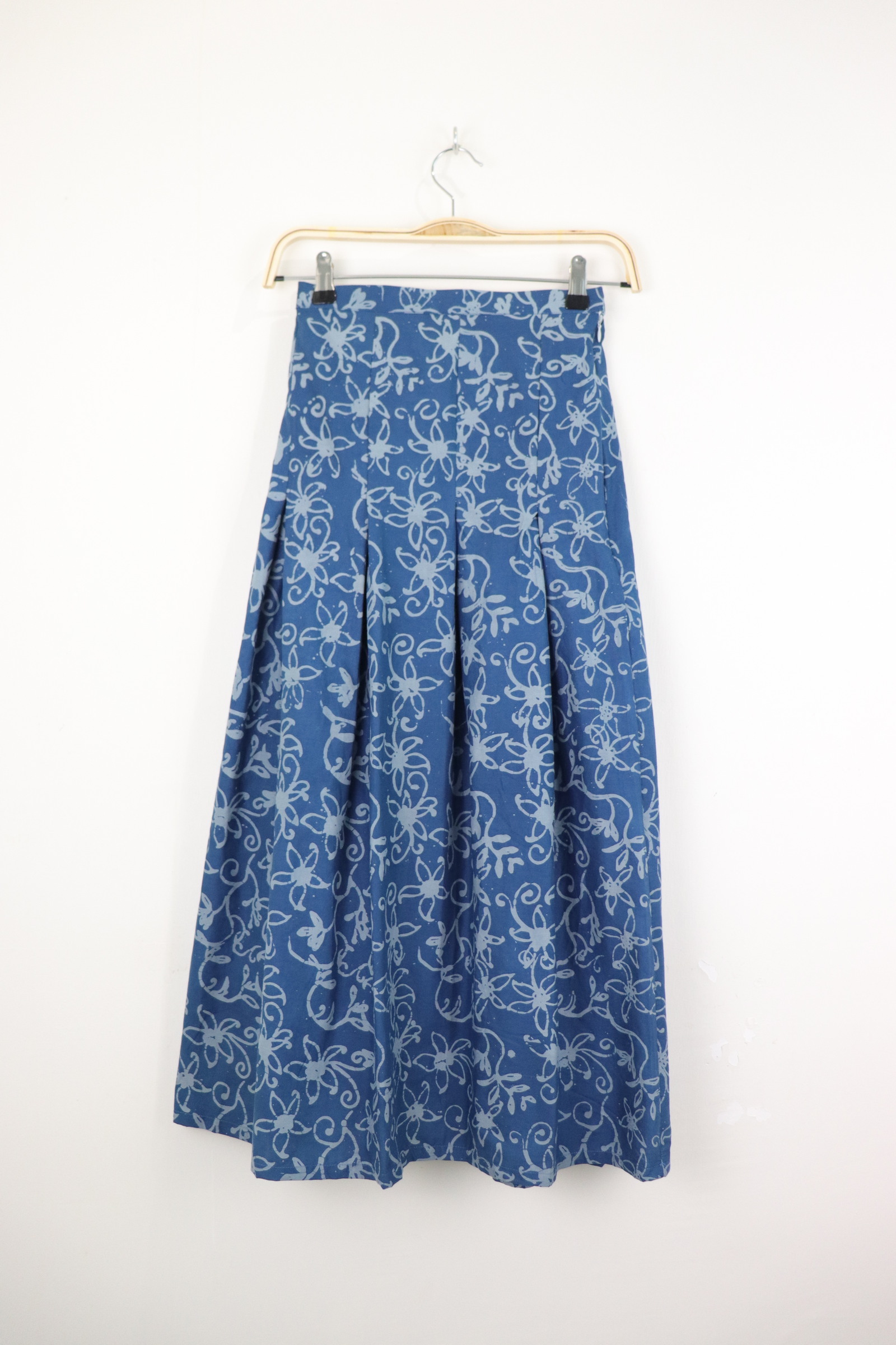 Batik Pleated Skirt - Navy Dream [HandMade]