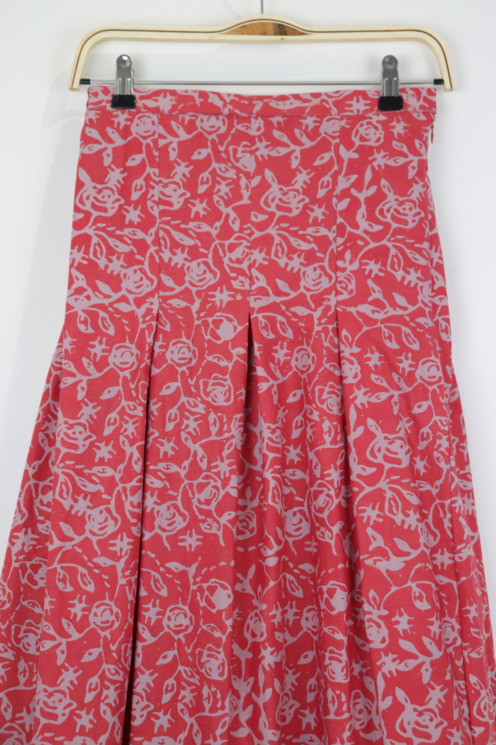 Batik Pleated Skirt - Cherry Haze [HandMade] [ M ]