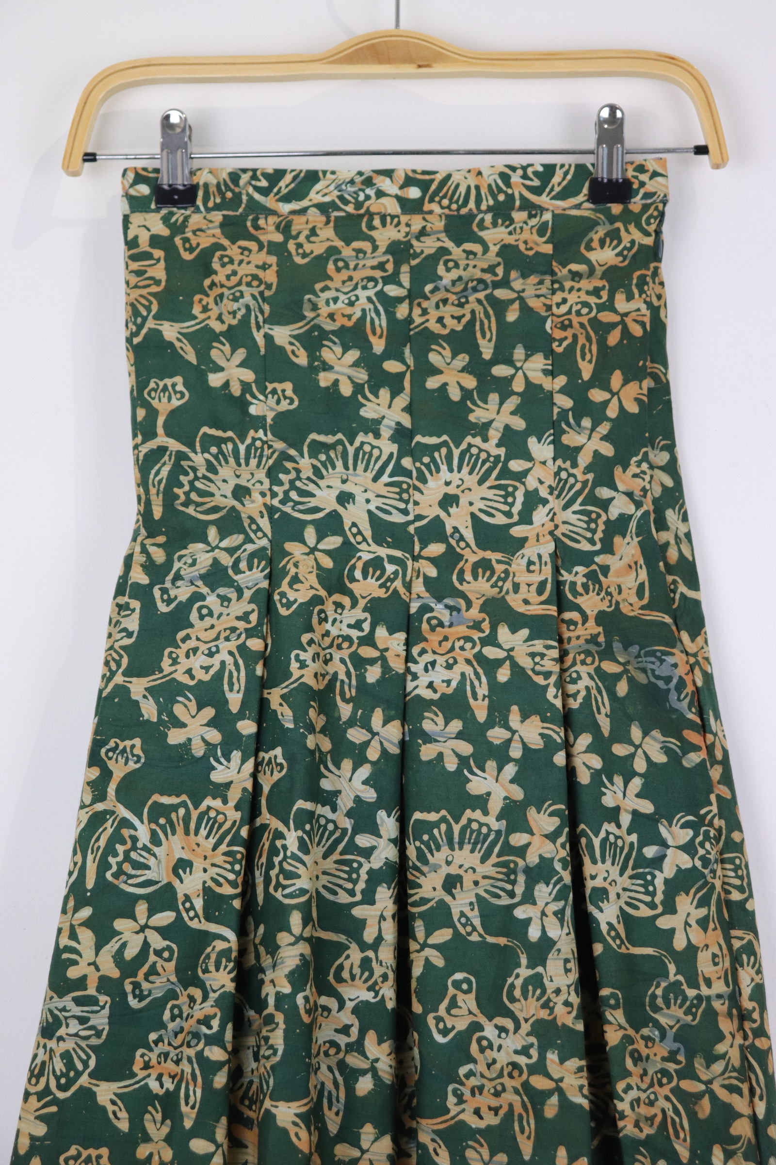 Batik Pleated Skirt - Olive Veil [HandMade]