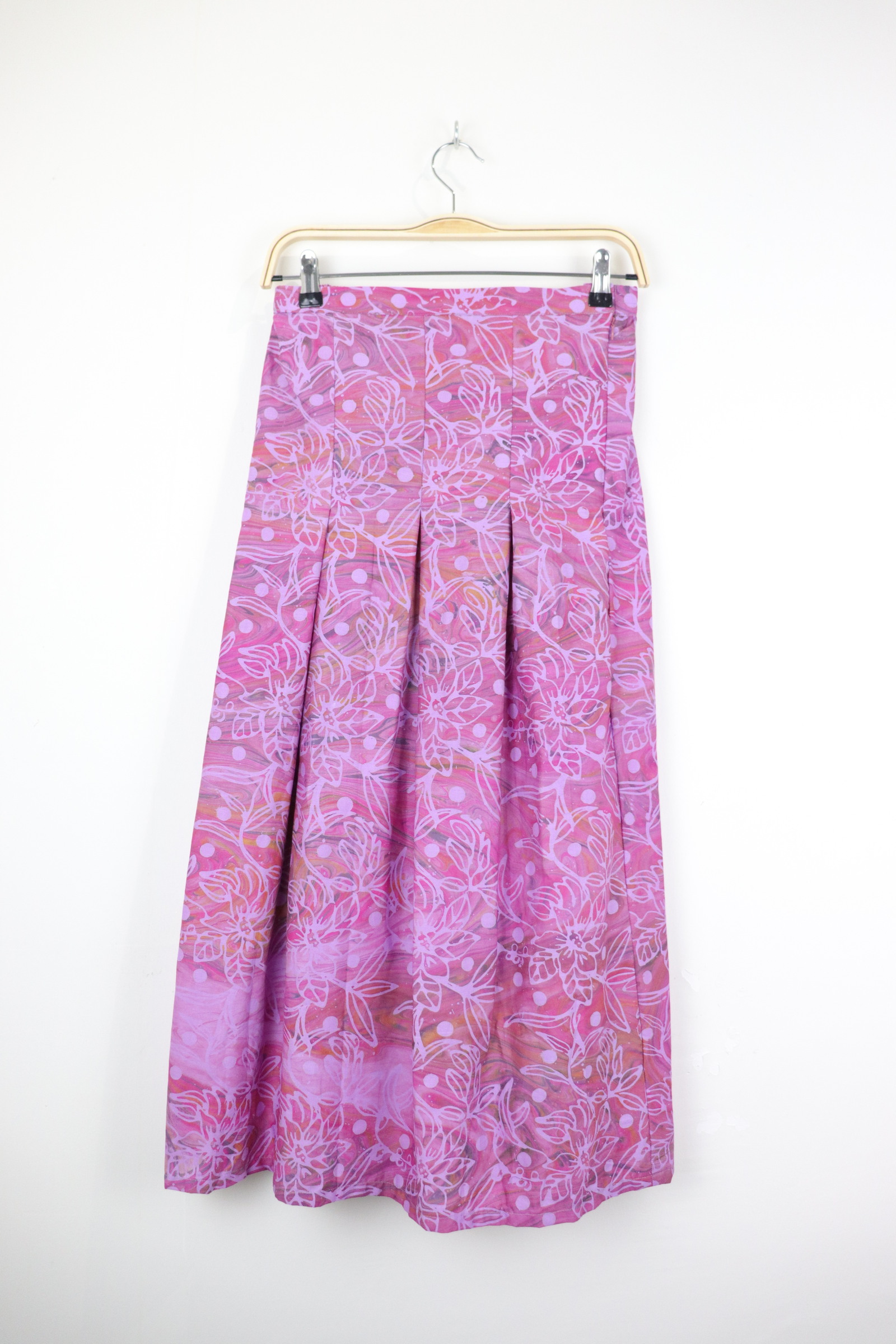 Batik Pleated Skirt - Purple Dawn [HandMade]