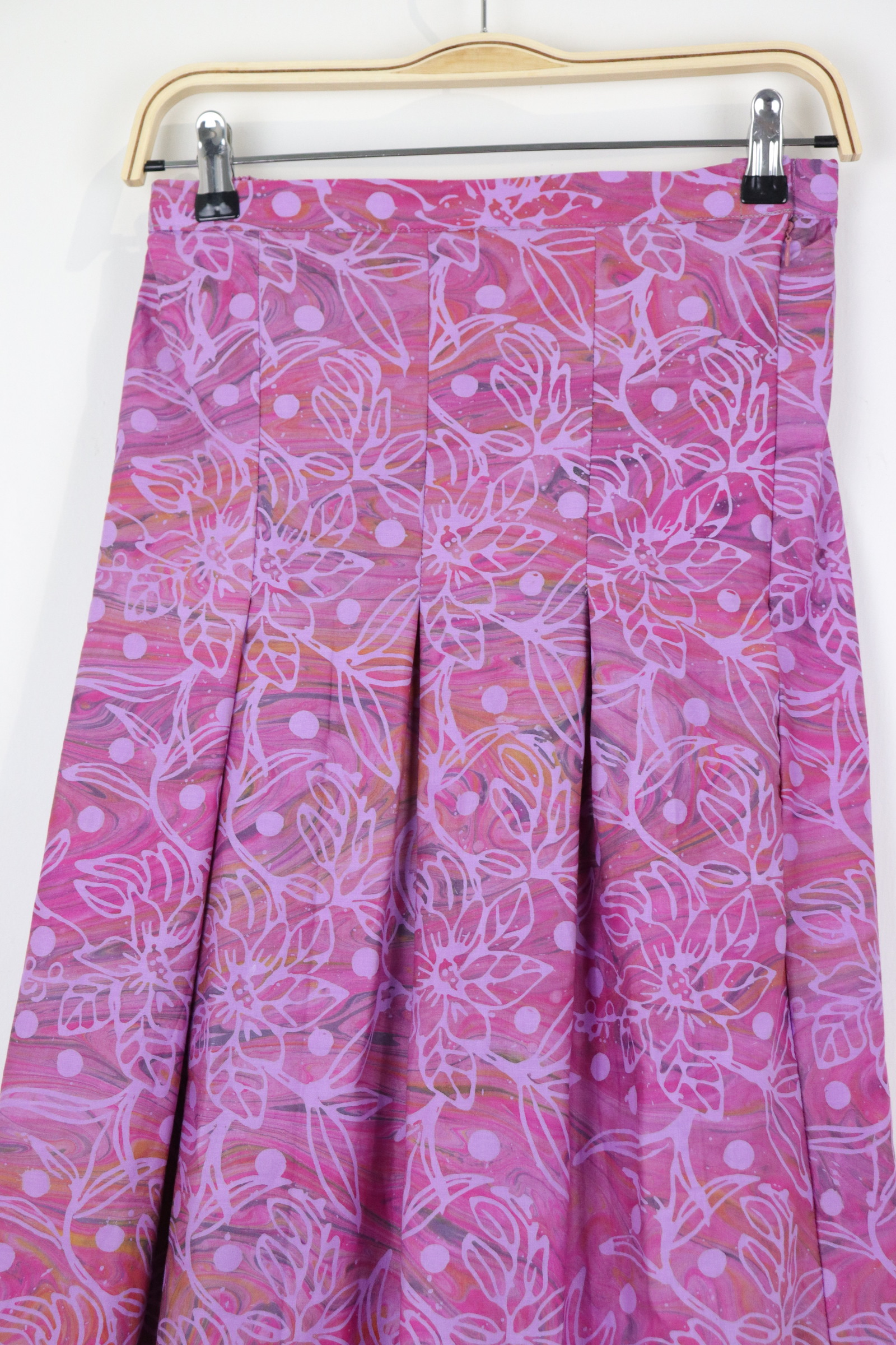 Batik Pleated Skirt - Purple Dawn [HandMade]