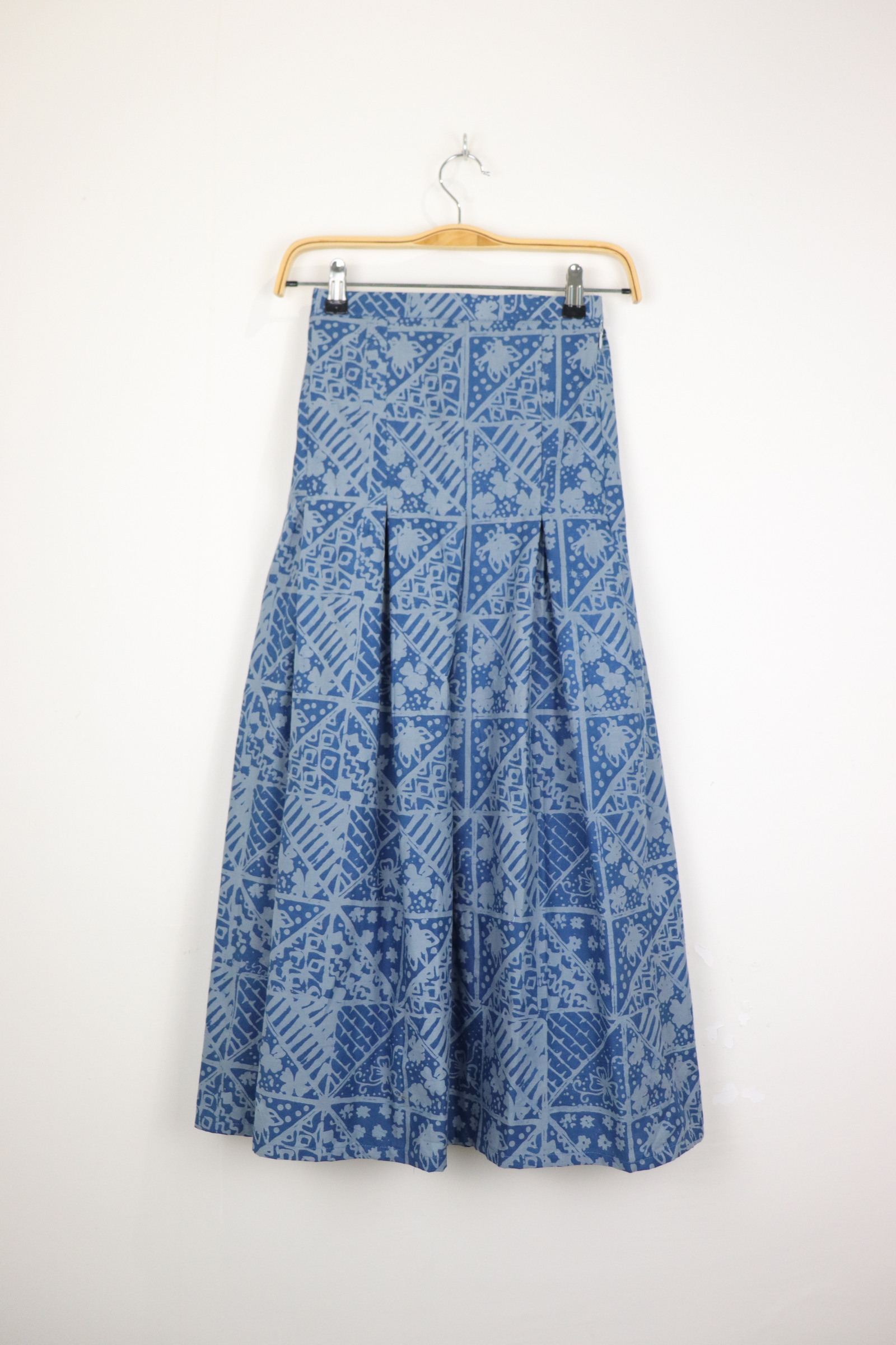 Batik Pleated Skirt - Ocean Mist [HandMade] [ S ] 
