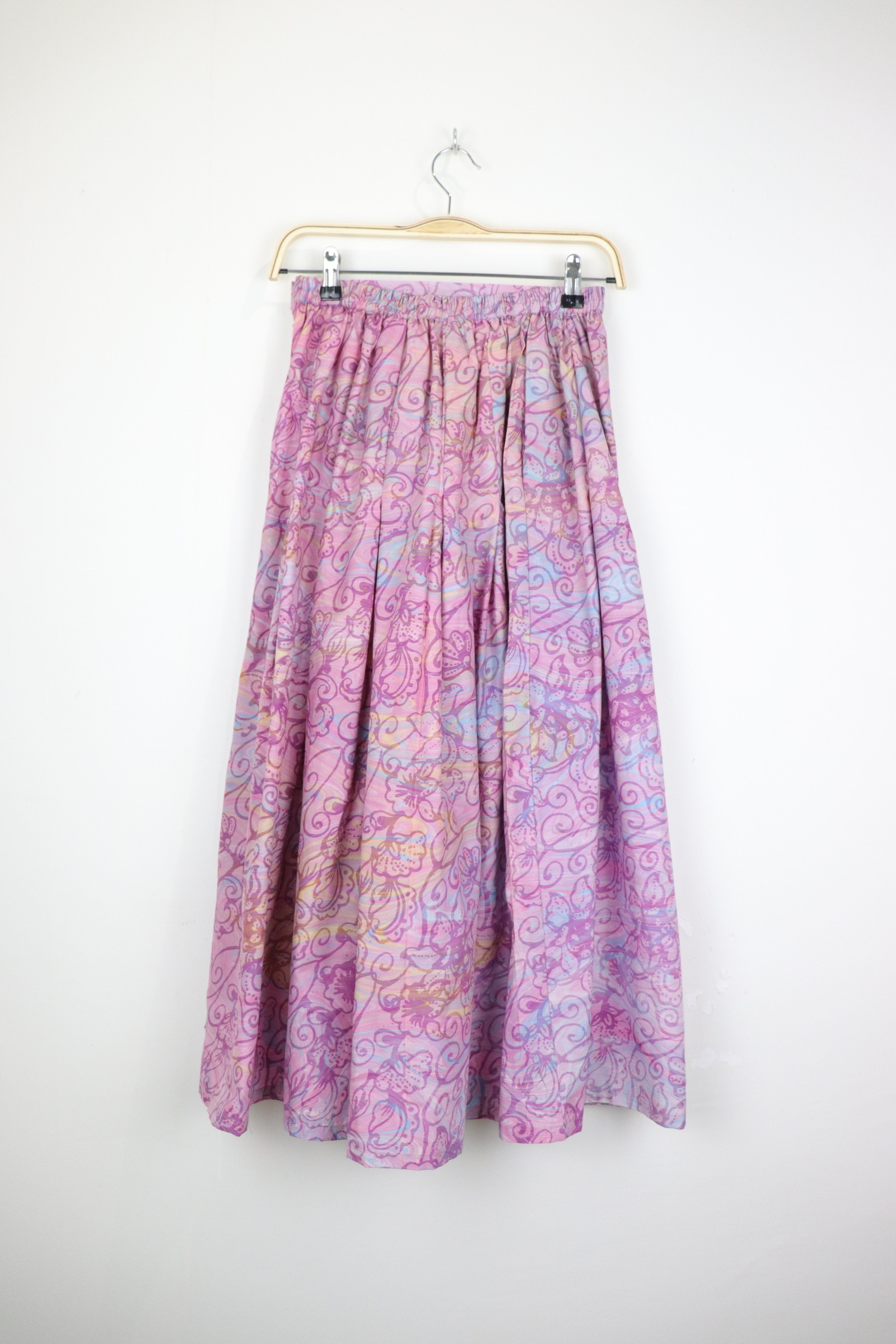 Batik Pleated Skirt - Radiant Rose [HandMade]