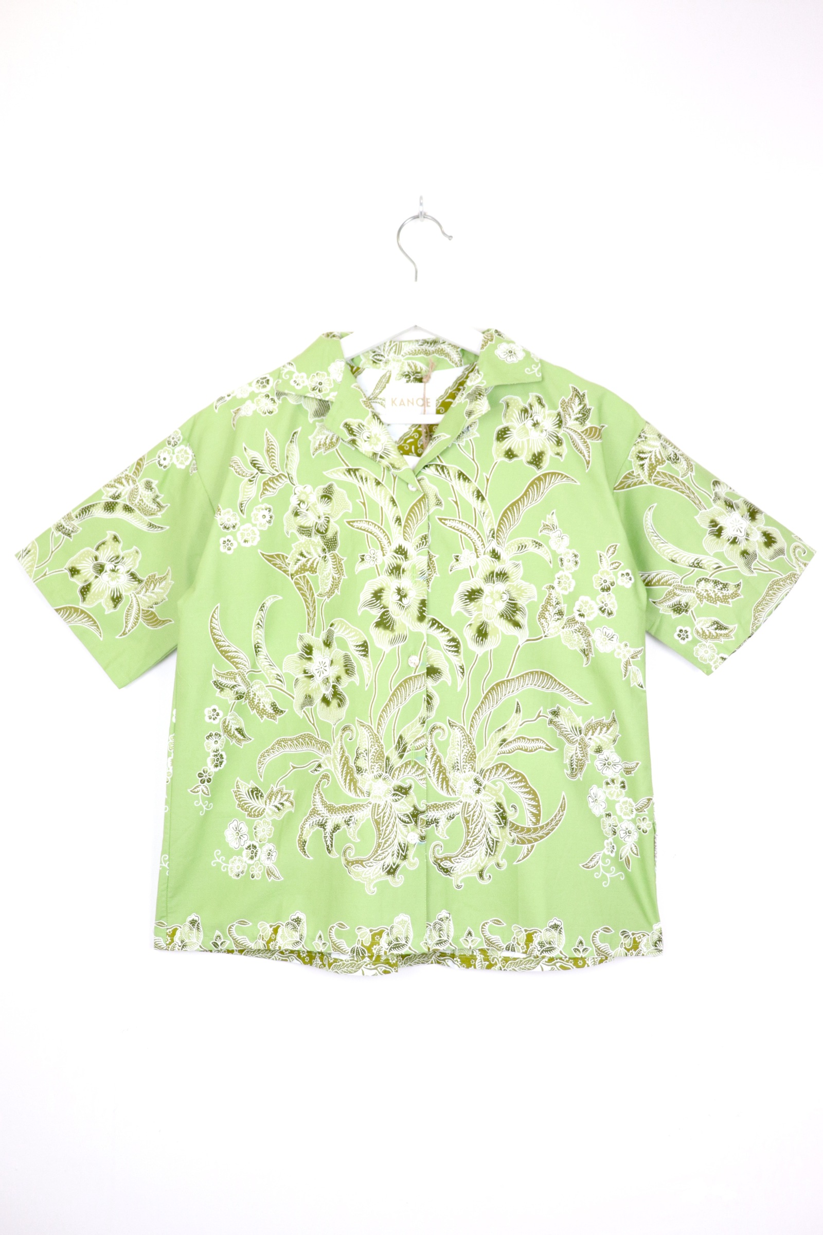 Women's Open Collar Batik Shirt - Fresh Meadow