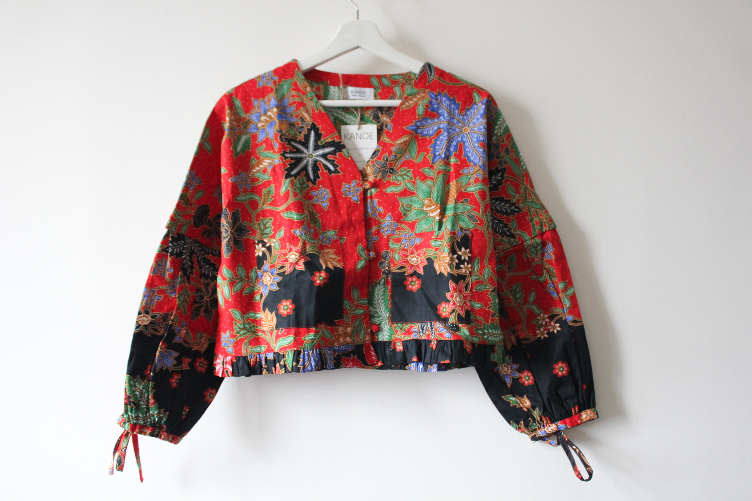 Batik Cropped Jacket - Flaming Fire