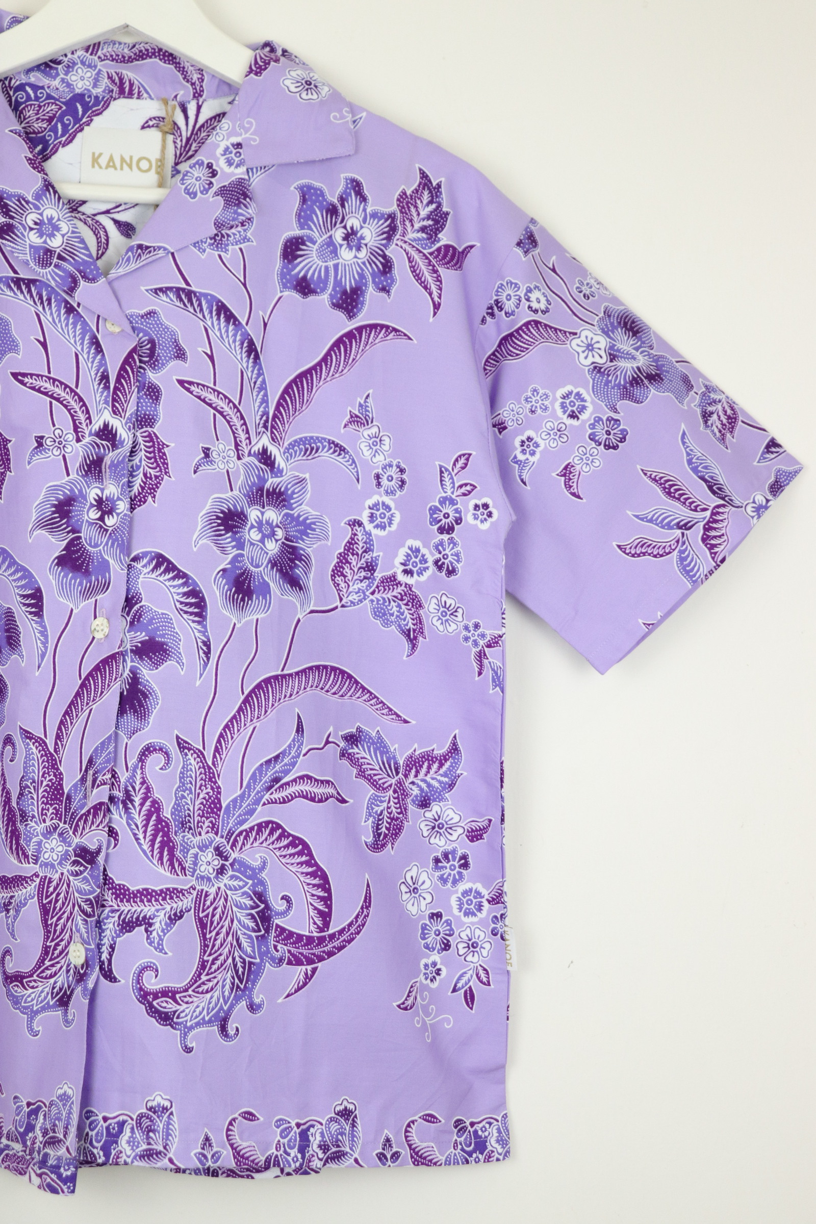 Women's Open Collar Batik Shirt - Mystic Rush [ L ]