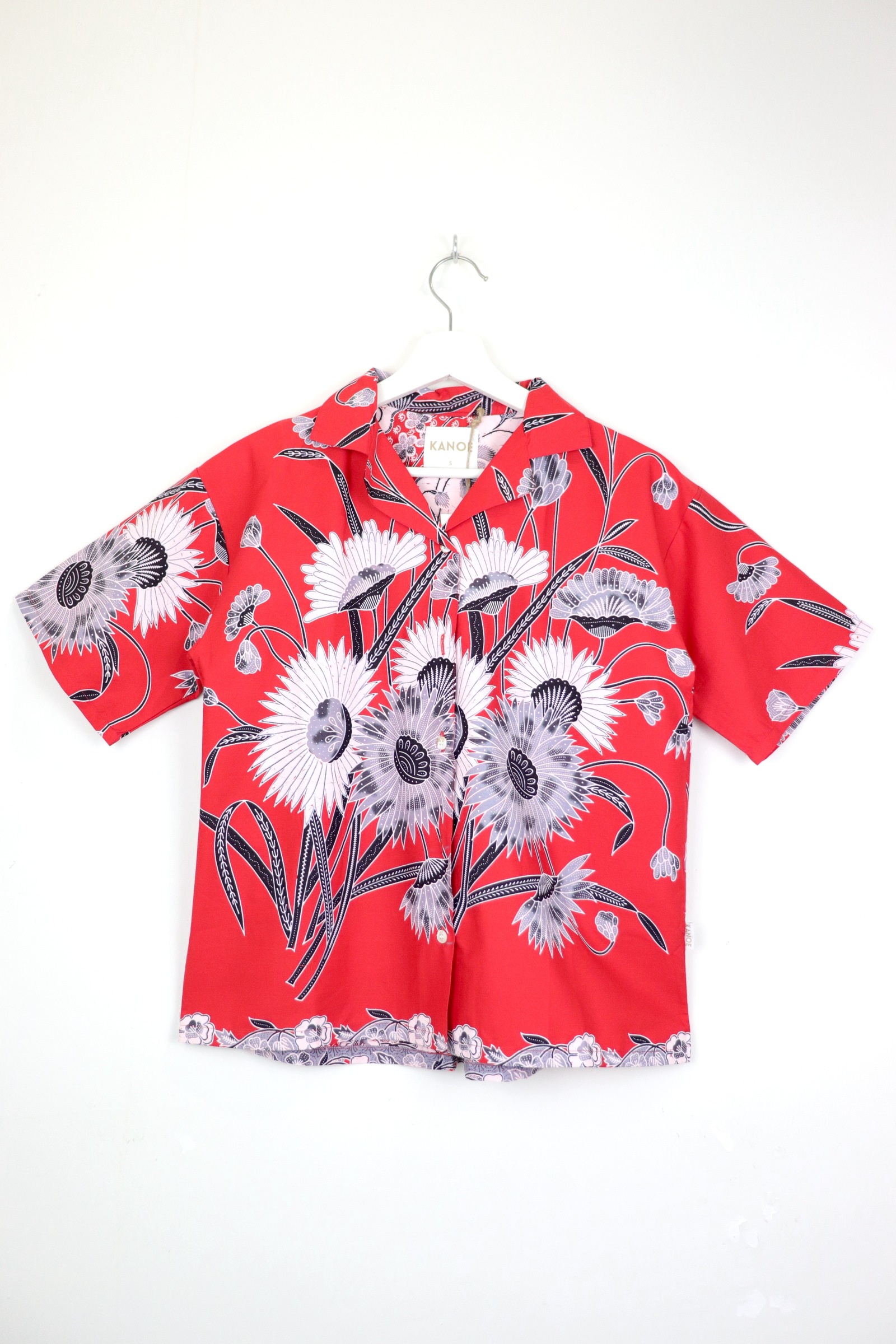 Women's Open Collar Batik Shirt - Ruby Whisper 