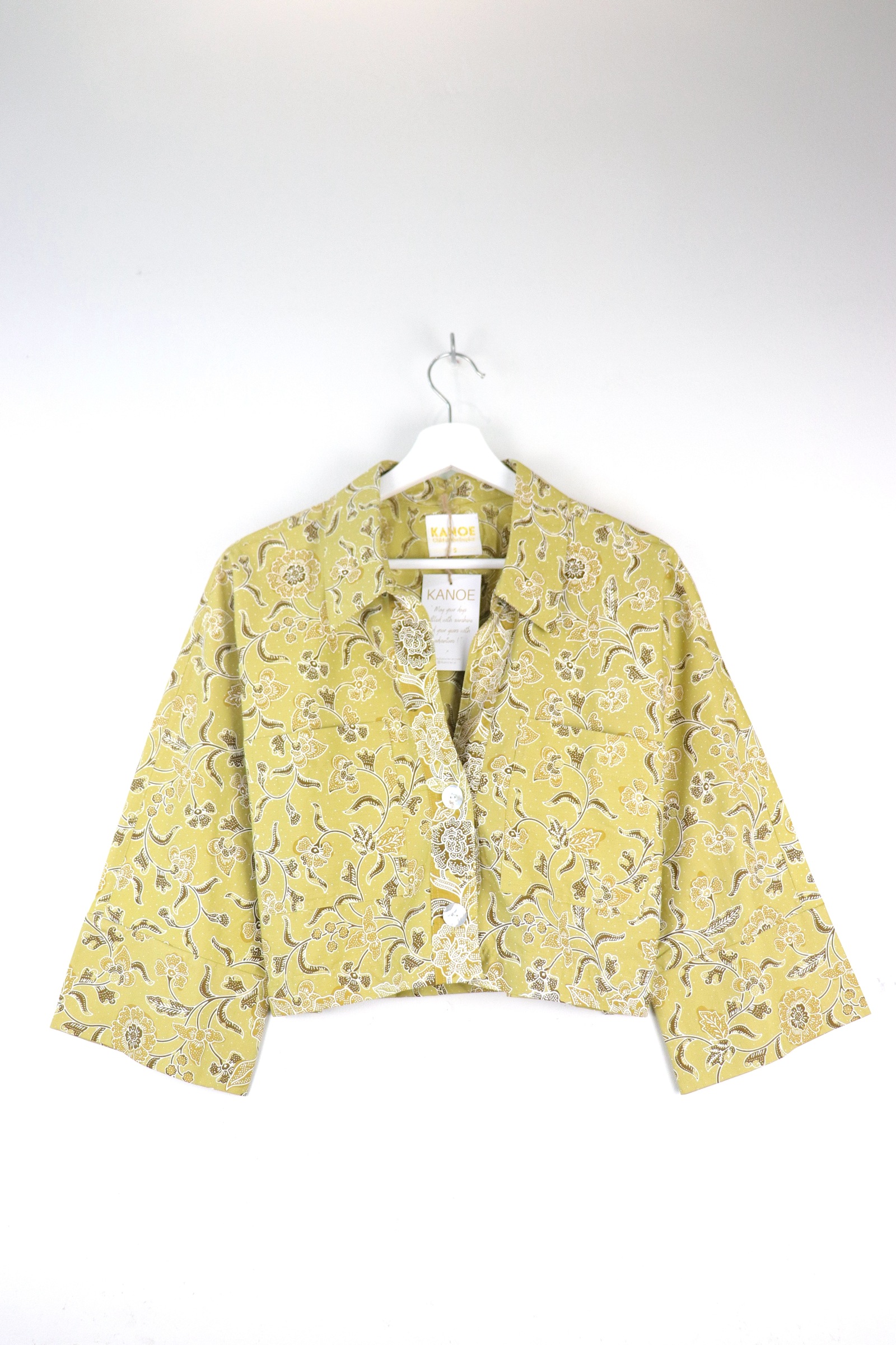 Utilitarian Cropped Batik Shirt - Evergreen Essence