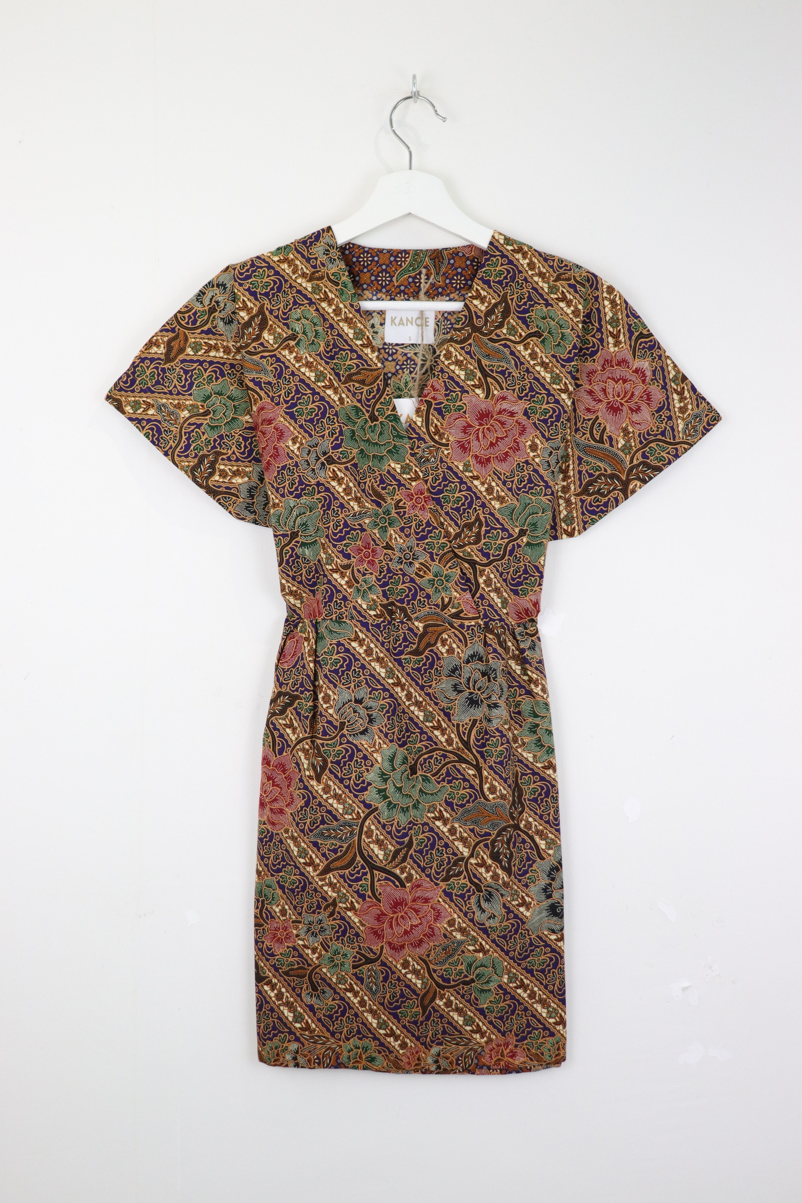 Kimono Wrap Dress [ Short ] - Midnight Bluebell