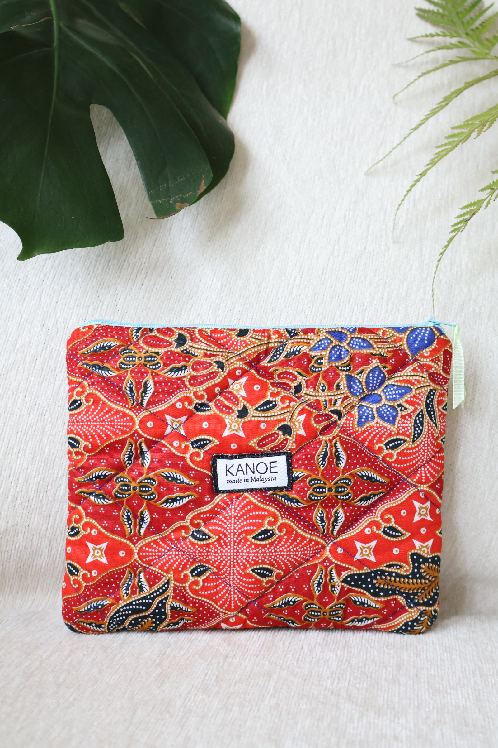 Quilted Batik Pouch - Delima