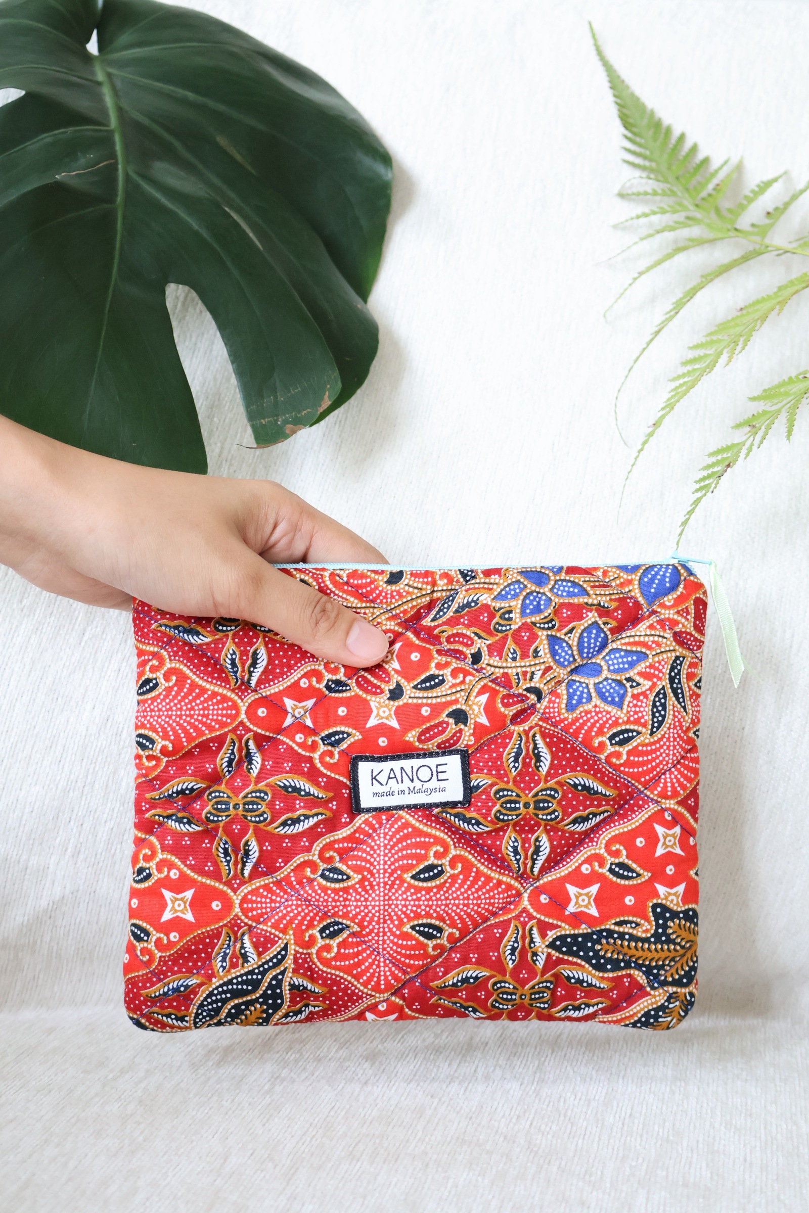 Quilted Batik Pouch - Delima