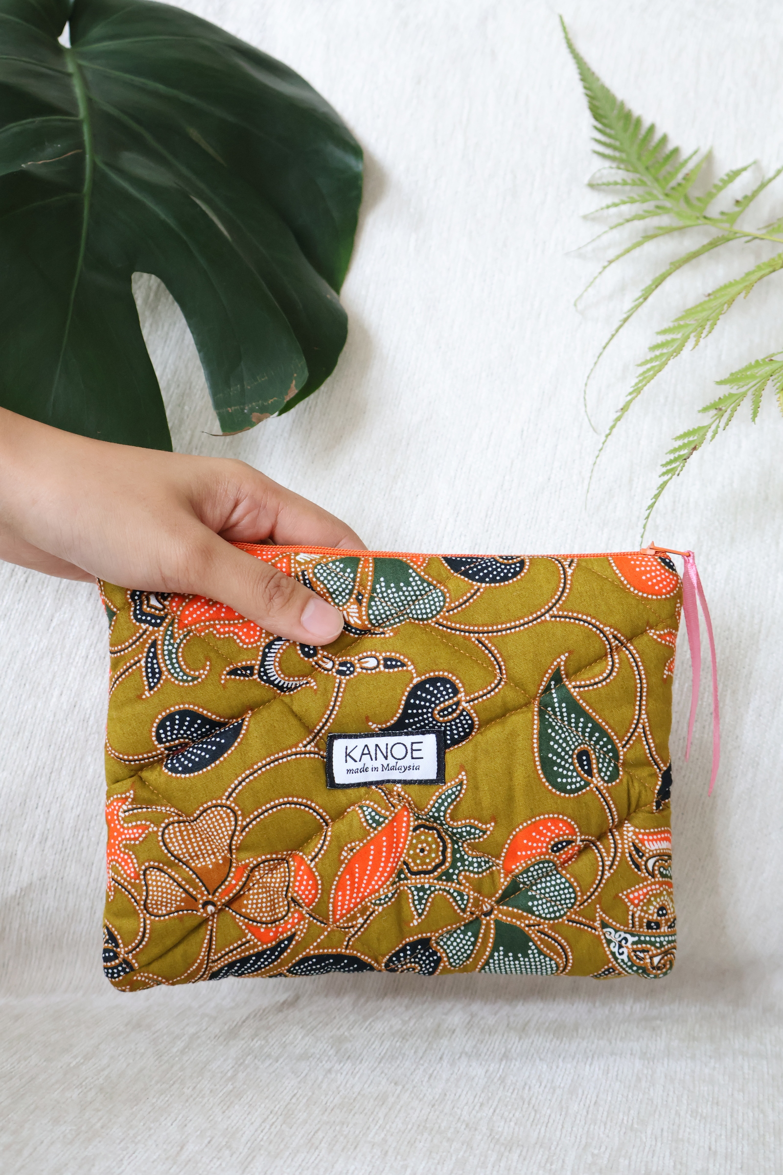Quilted Batik Pouch - Seroja