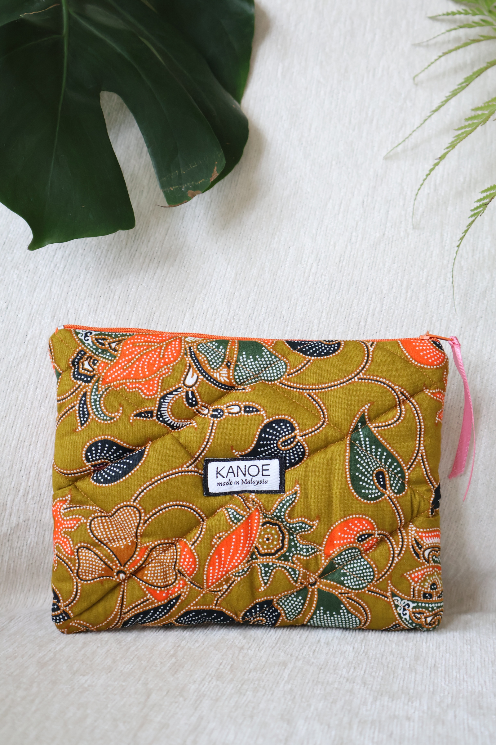 Quilted Batik Pouch - Seroja