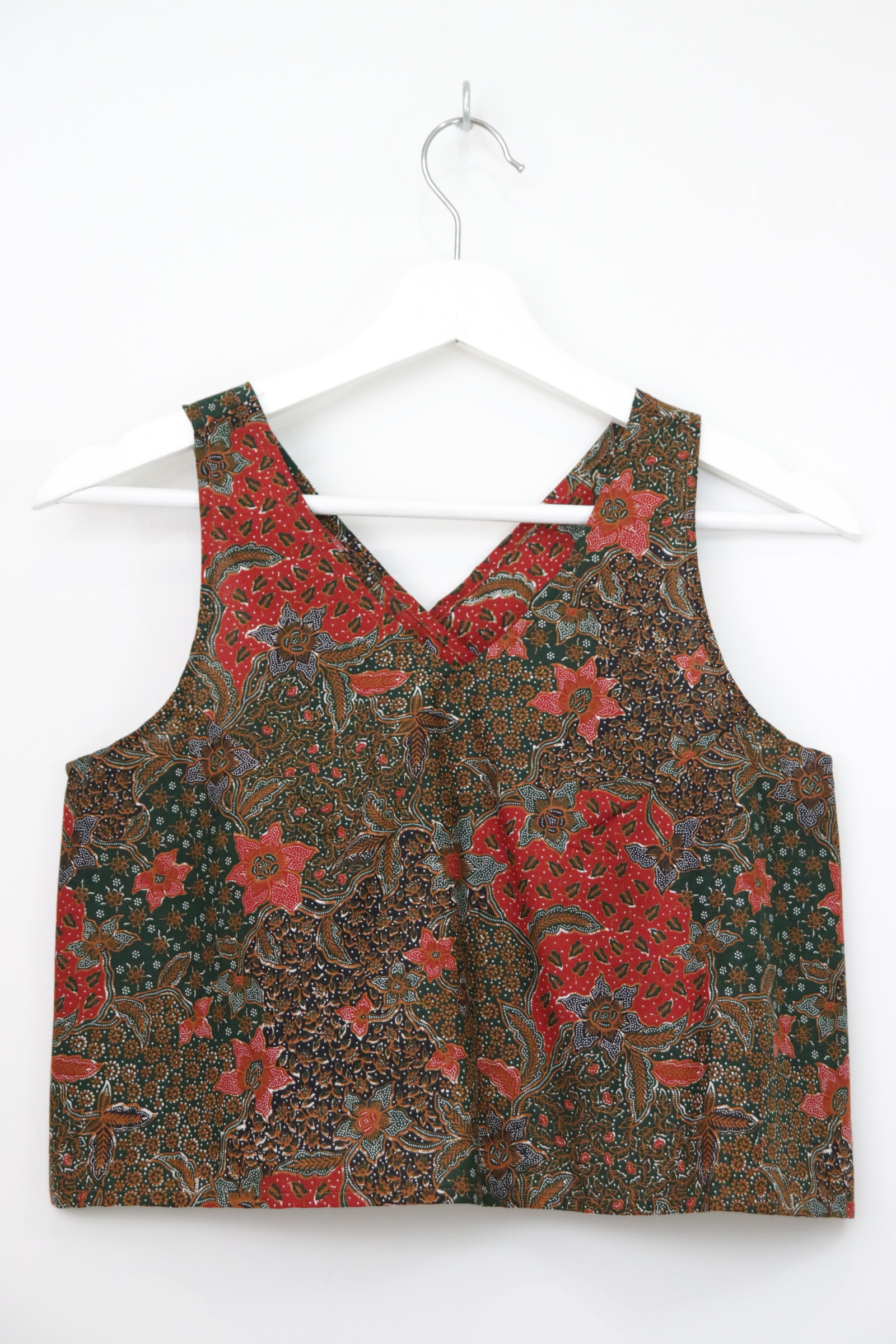 Crossback Batik Top - Basil Mint