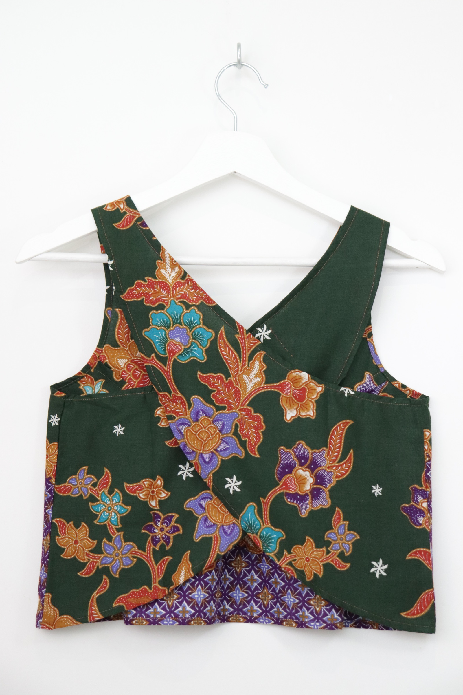 Crossback Batik Top -  Avocado Delight