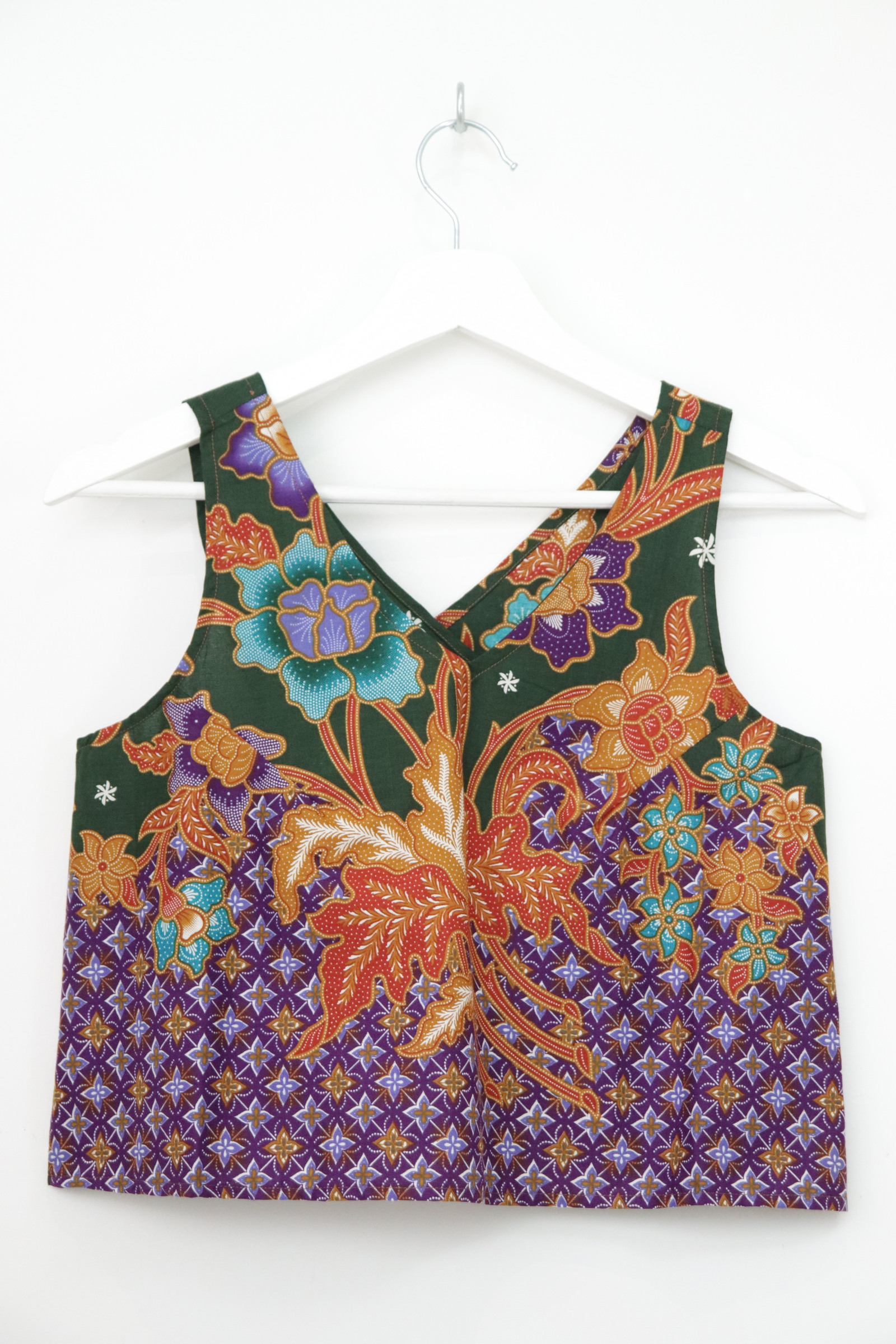 Crossback Batik Top -  Avocado Delight