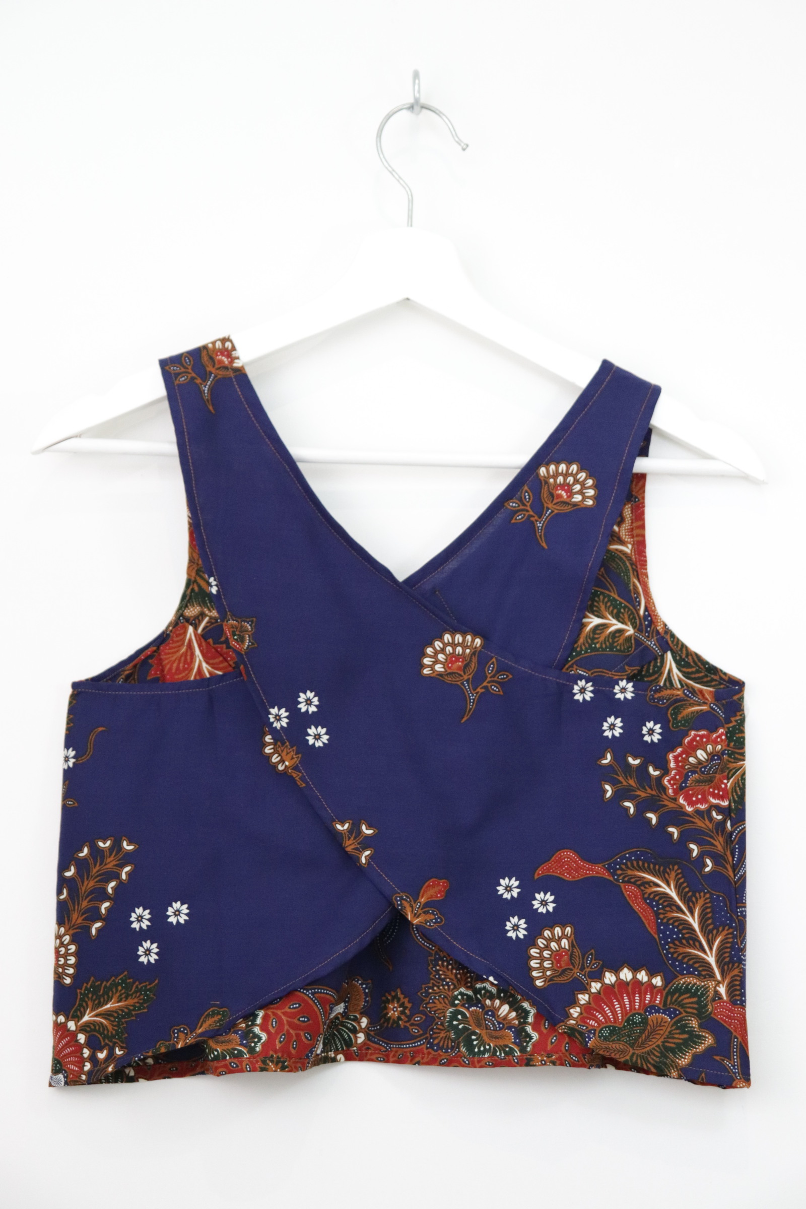 Crossback Batik Top - Blue Sage