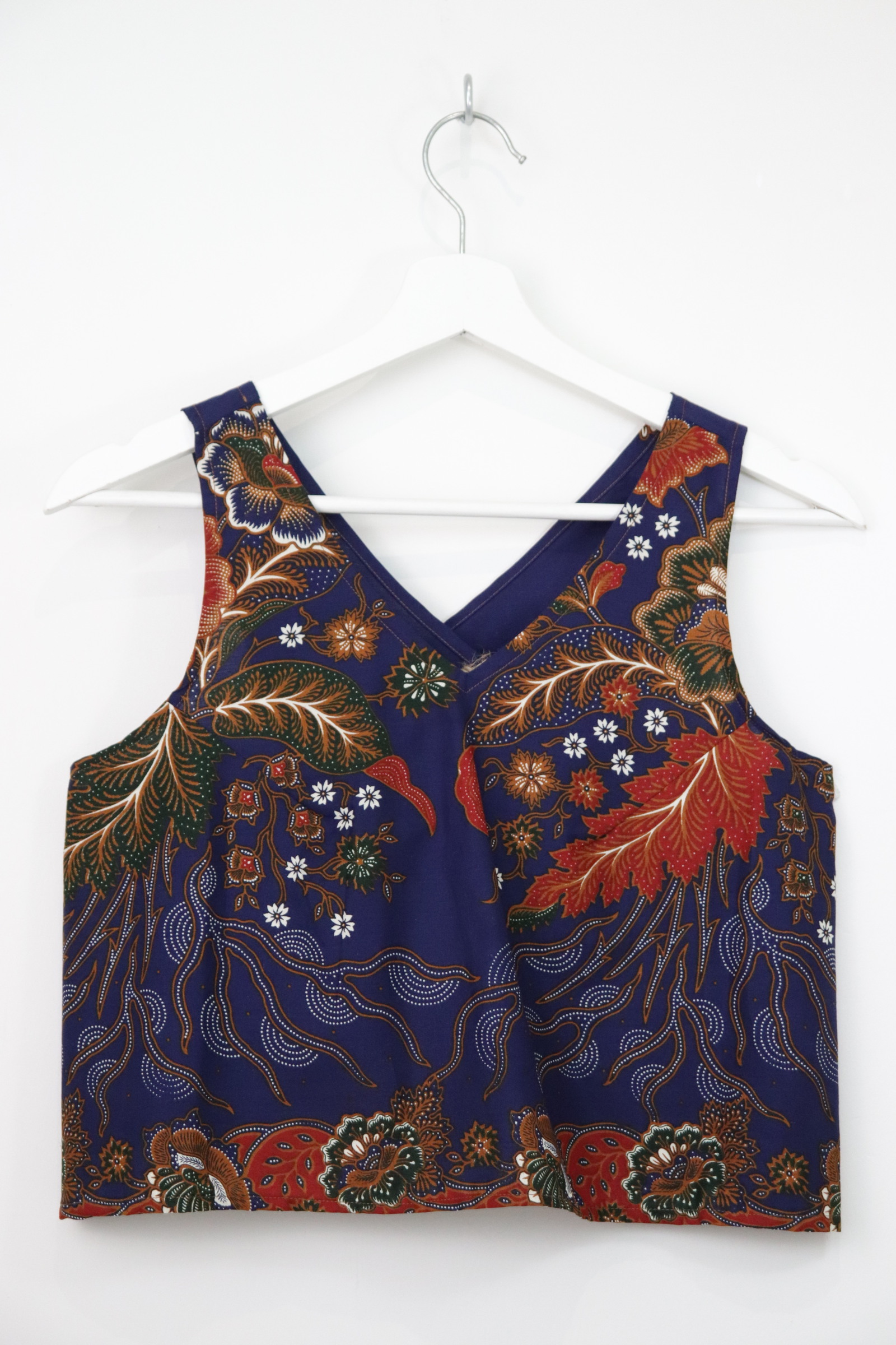 Crossback Batik Top - Blue Sage