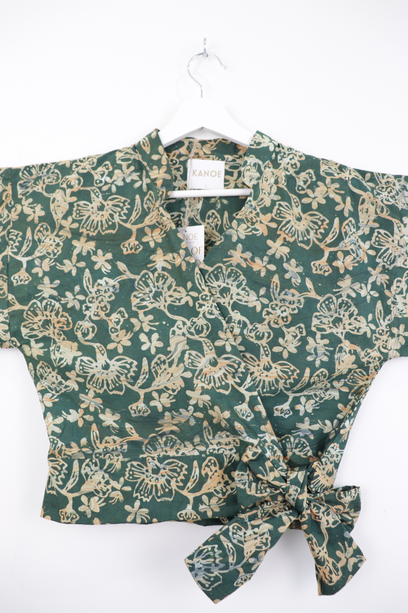 Kimono Wrap Top - Jade Bloom [ Handmade ] 