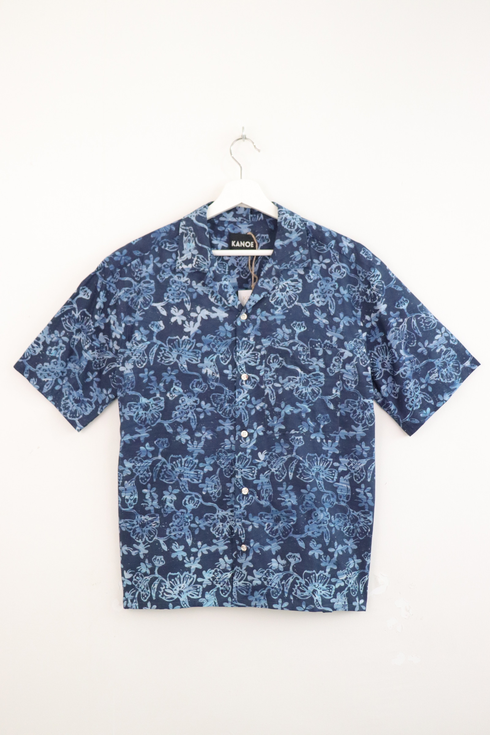 KANOEMEN Handmade Open Collar Batik Shirt - Rey [S]