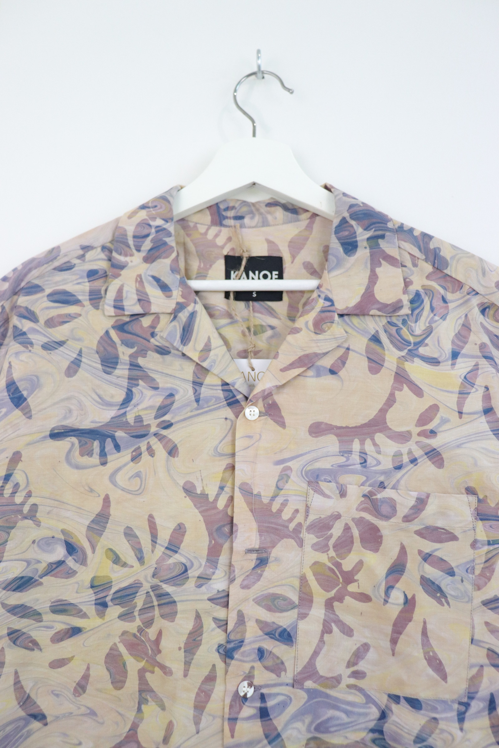 KANOEMEN Handmade Open Collar Batik Shirt - Flint [S]