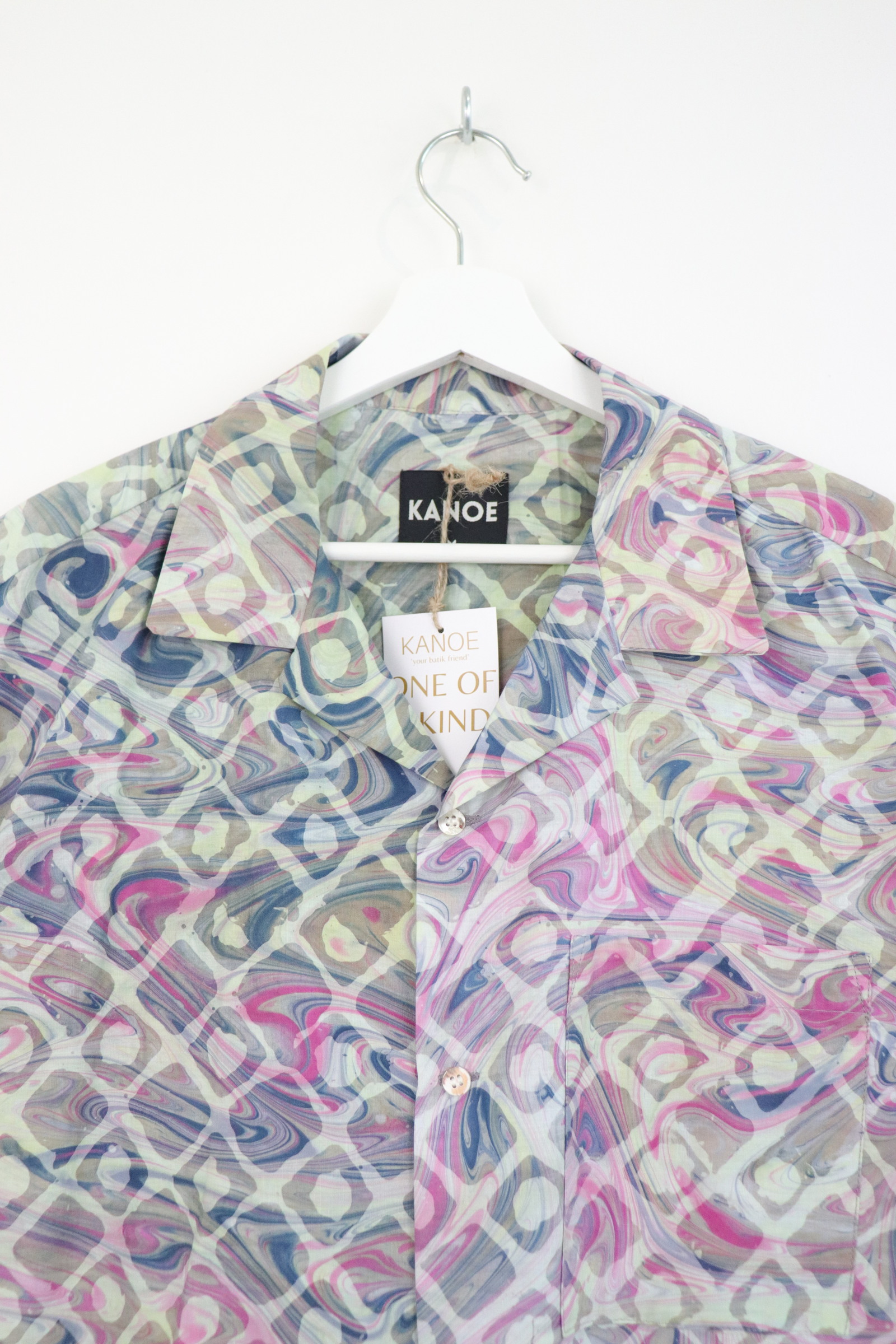 KANOEMEN Handmade Open Collar Batik Shirt - Emery [M]