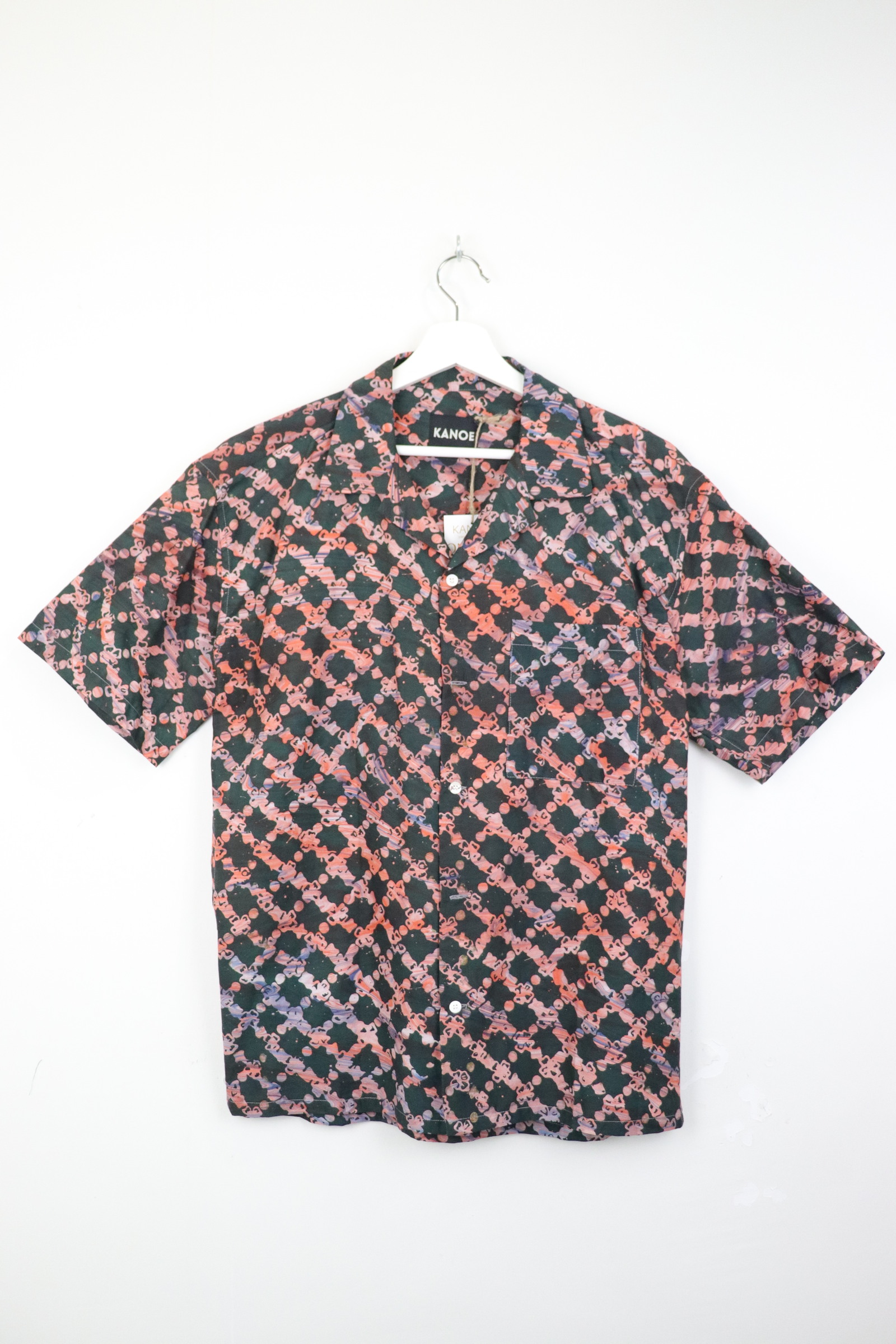 KANOEMEN Handmade Open Collar Batik Shirt - Ebon [M]